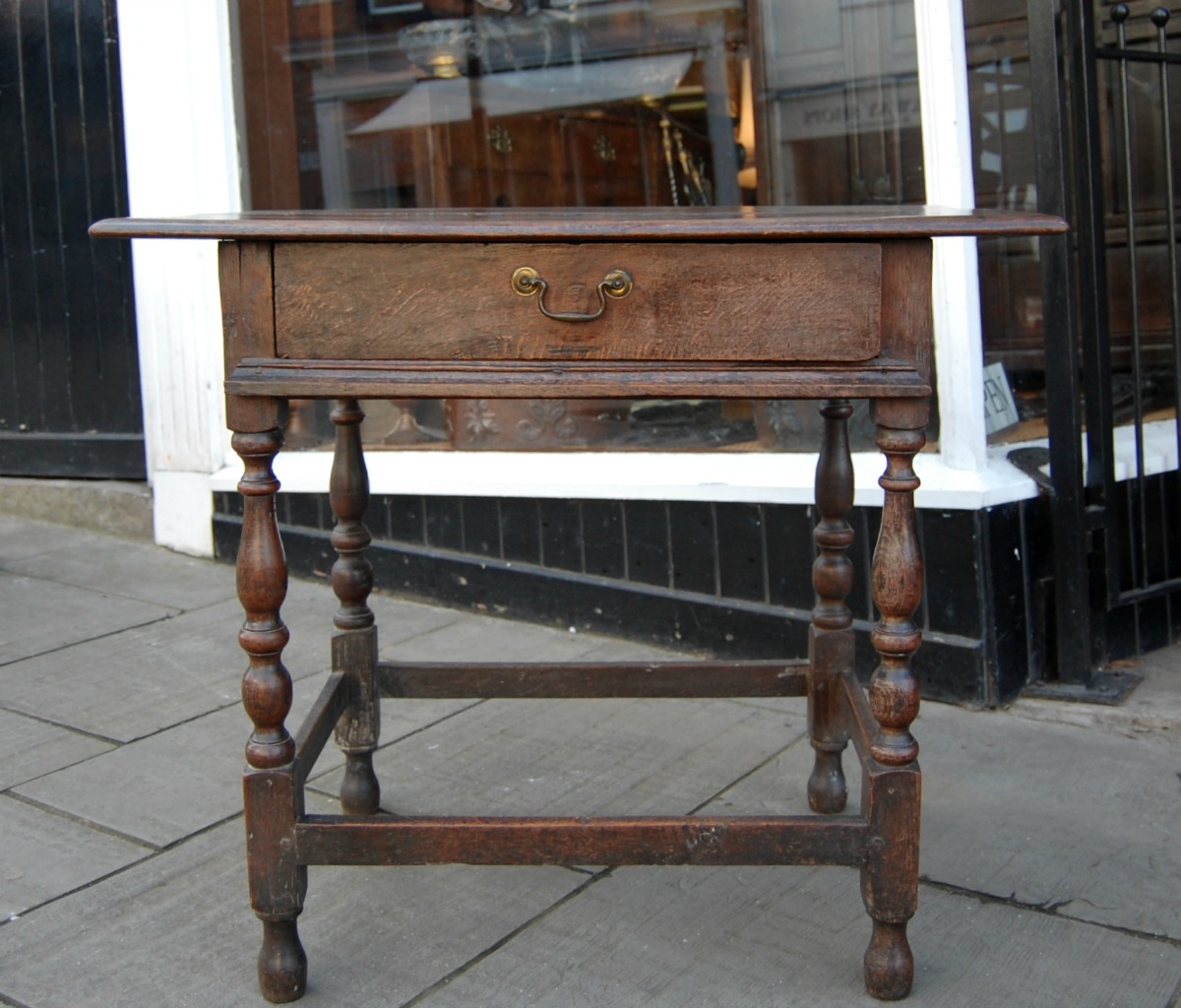 Late 17th Century Oak Side Table (1 of 4)