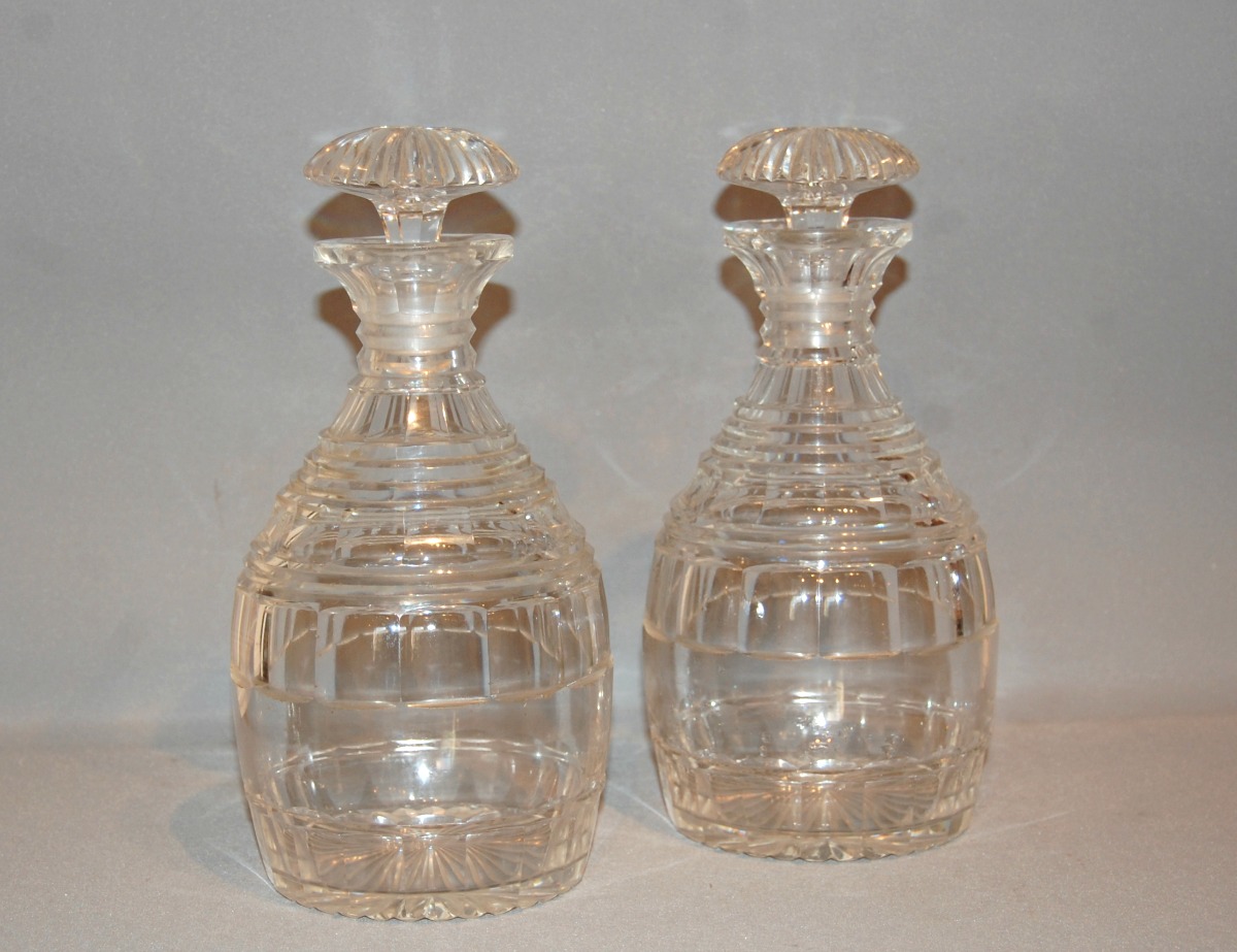 Pair of Georgian Cut Glass Decanters (1 of 4)