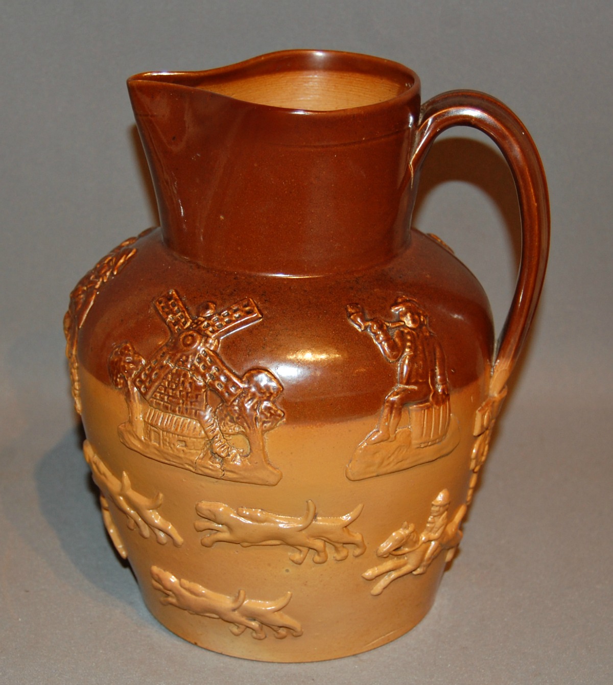 19th Century Salt Glazed Hunting Scene Jug (1 of 6)