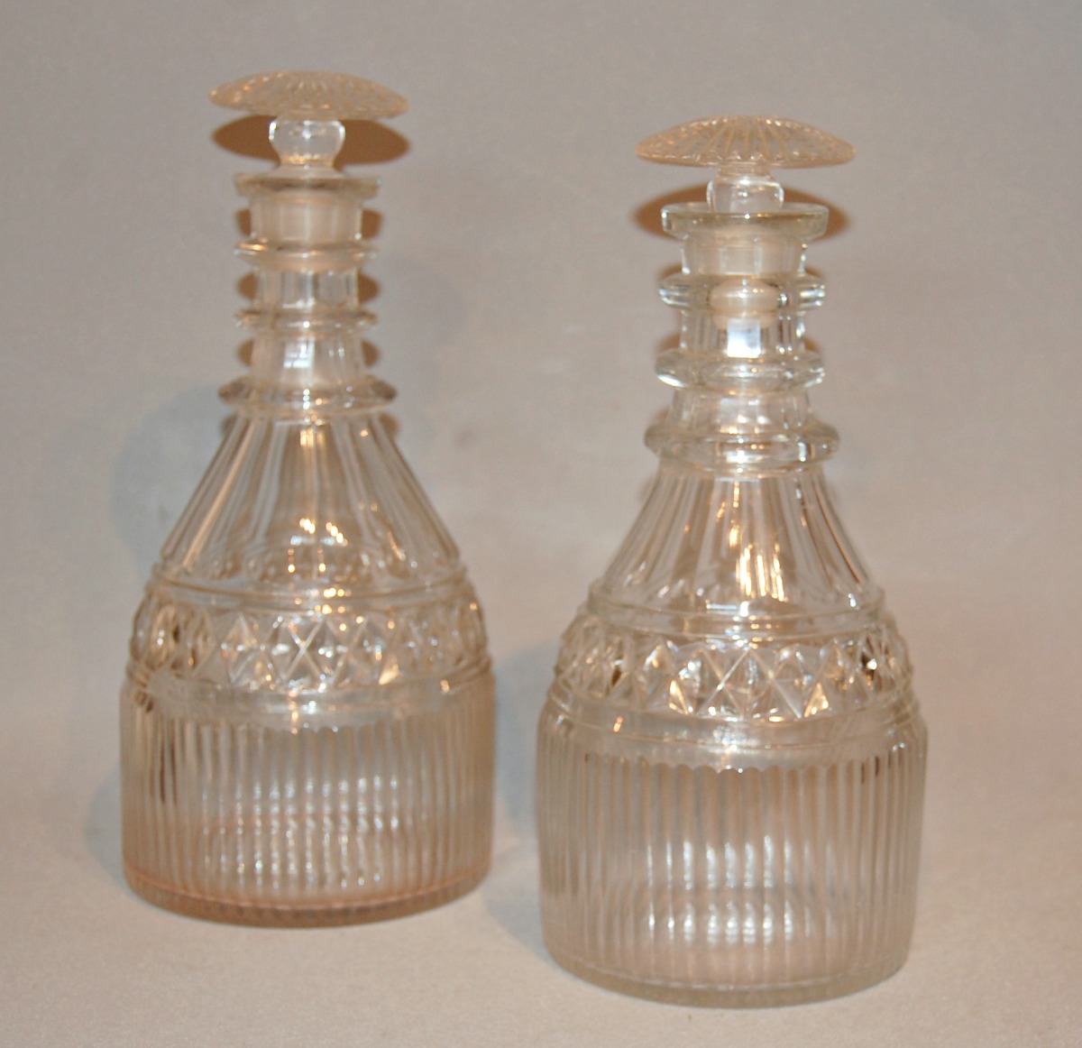 Pair of Georgian Cut Glass Decanters (1 of 5) Pair of Georgian Cut Glass Decanters (1 of 5)