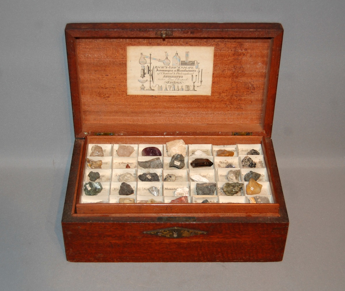 Early 19th Century Mahogany Box Containing Mineral Samples (1 of 1)