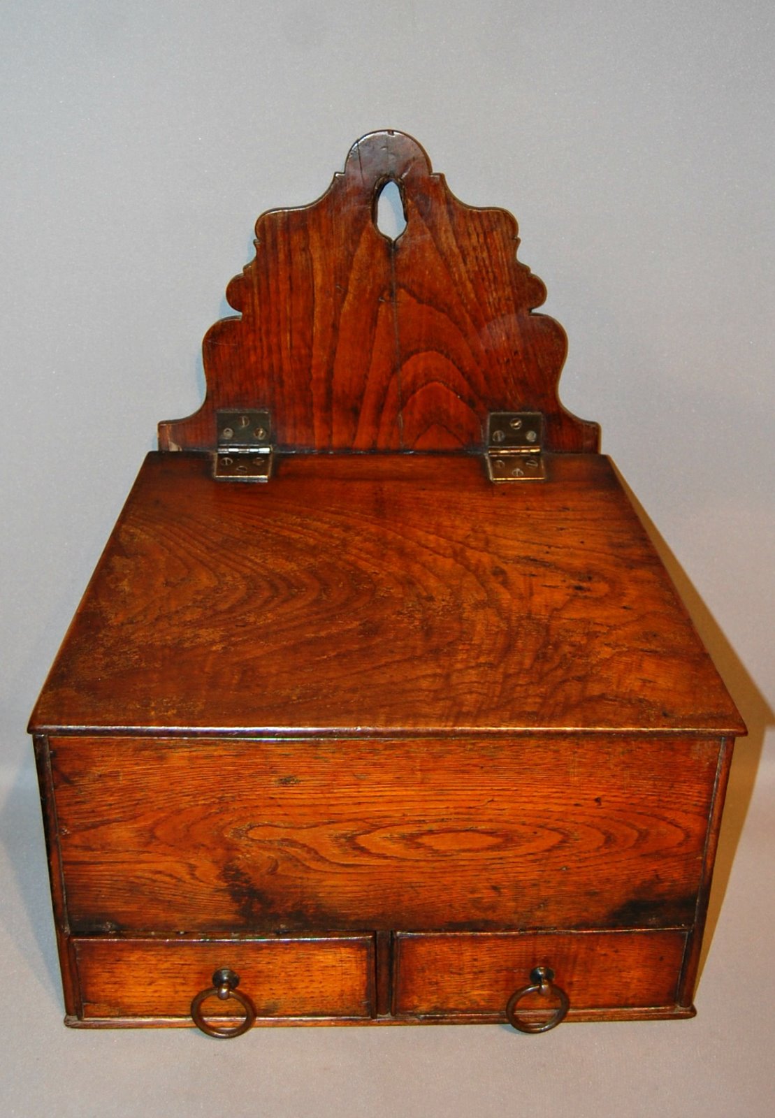 Large Late 18th Century 2 Drawer Hanging Box (1 of 4)