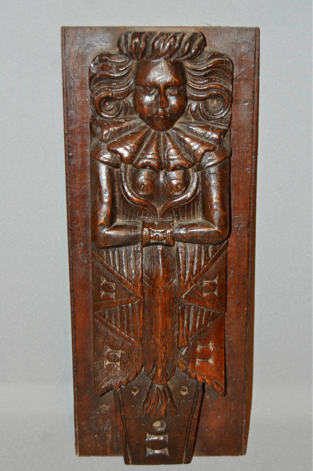 Unusual Carved 17th Century Oak Caryatid (1 of 3)