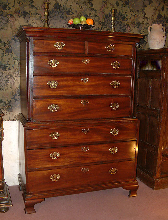 Small George II Period Mahogany Chest On Chest C.1760 (1 of 1)