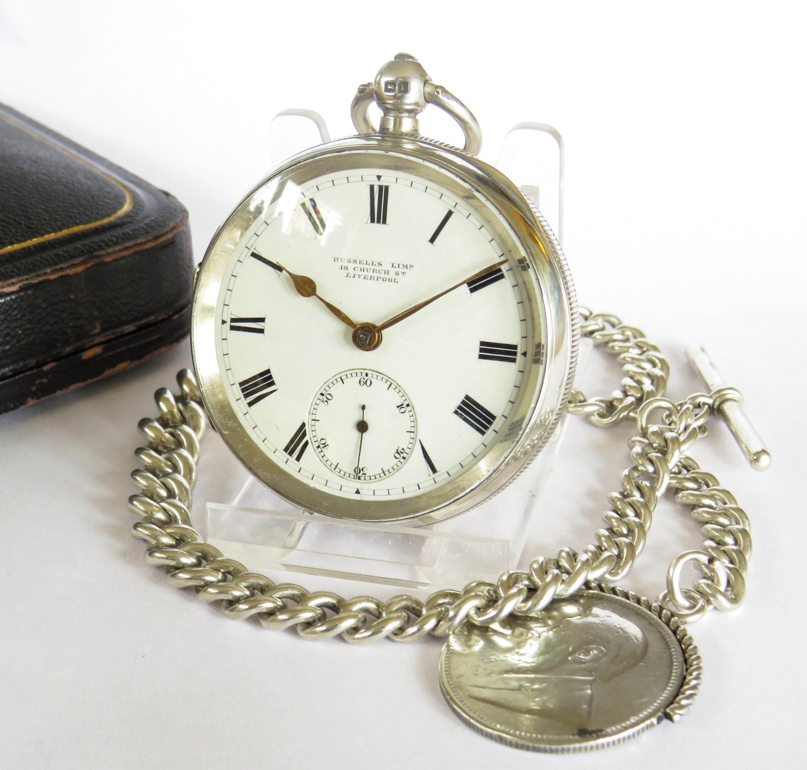 Antique Silver Russells Ltd Silver Pocket Watch & Albert (1 of 1) Antique Silver Russells Ltd Silver Pocket Watch & Albert (1 of 1)