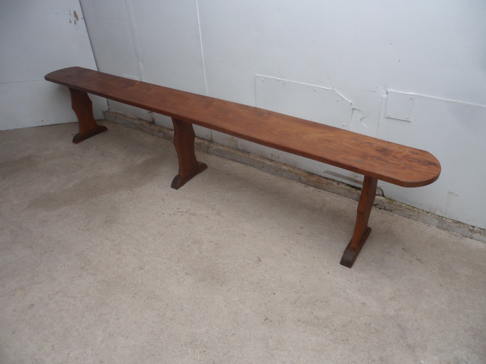 Fantastic English Victorian Large Elm 6 Seater Bench c.1890 (1 of 10)