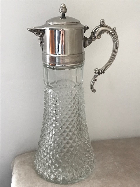 Georgian Style Crystal & Silver Plate Claret Jug Decanter (1 of 1) Georgian Style Crystal & Silver Plate Claret Jug Decanter (1 of 1)
