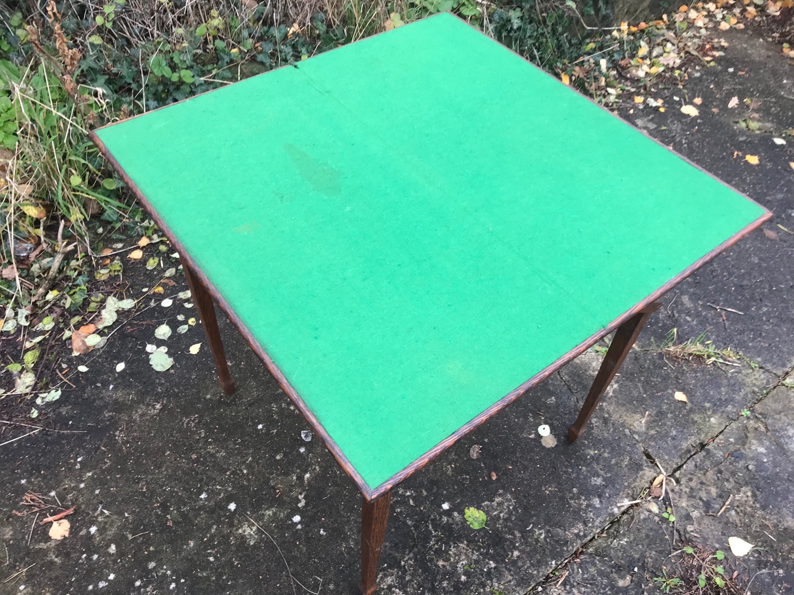 Old Antique Victorian Campaign Folding Oak Green Velvet Top Card Games Table (1 of 17) Old Antique Victorian Campaign Folding Oak Green Velvet Top Card Games Table (1 of 17)