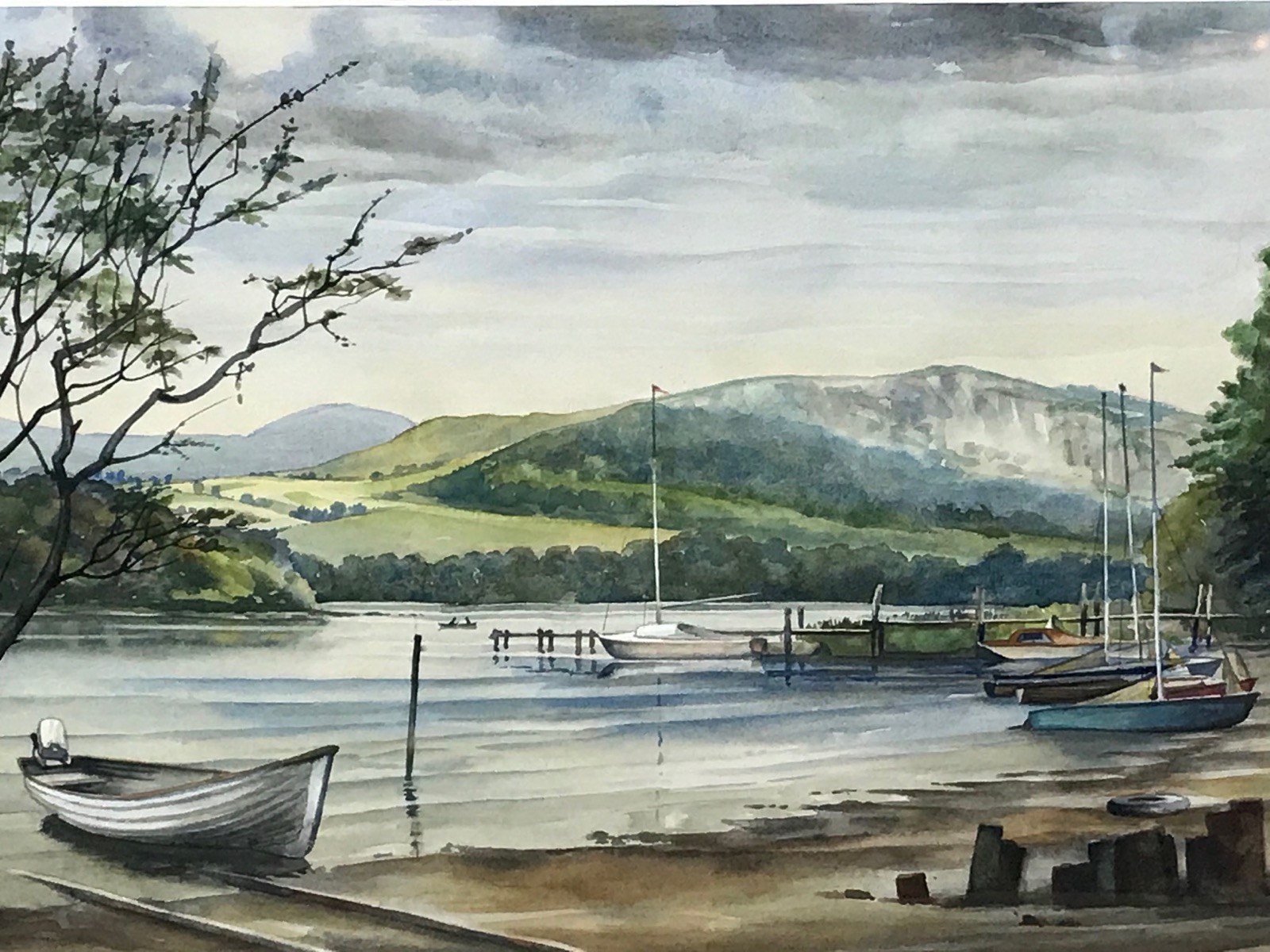 Original Art Watercolour Painting Lake District Derwentwater Boats from the Bank (1 of 14) Original Art Watercolour Painting Lake District Derwentwater Boats from the Bank (1 of 14)