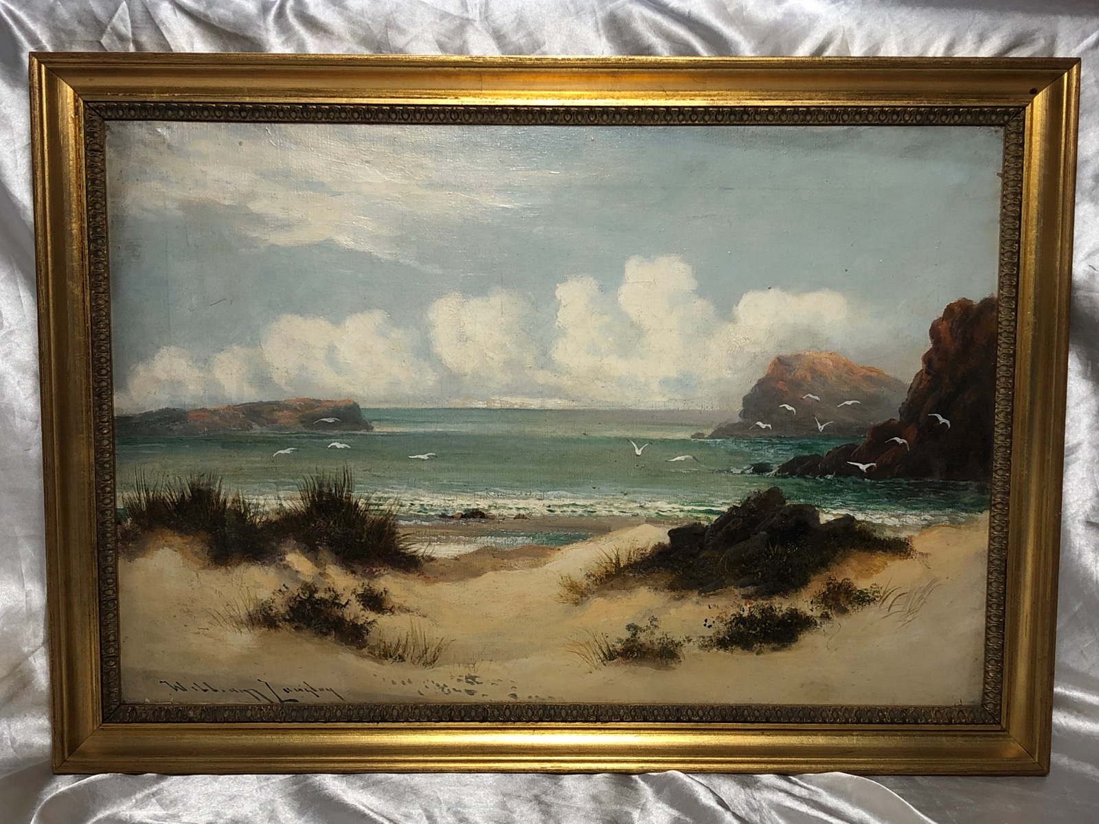 Antique Victorian Oil Painting Beach Marine Scene Gulls On the Shoreline Listed William Langley (1 of 32) Antique Victorian Oil Painting Beach Marine Scene Gulls On the Shoreline Listed William Langley (1 of 32)