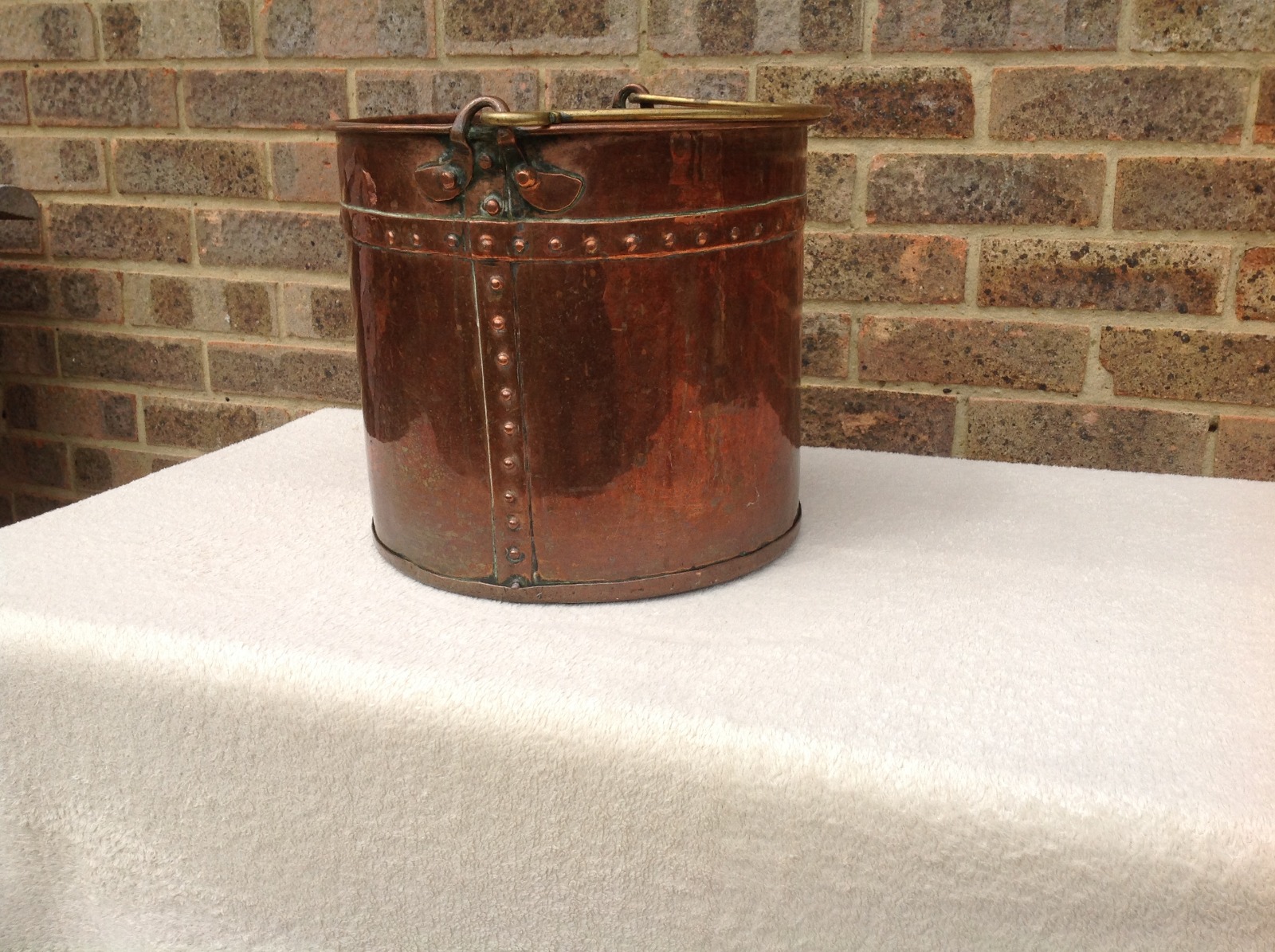 Georgian Riveted Copper Coal / Log Bucket (1 of 1)