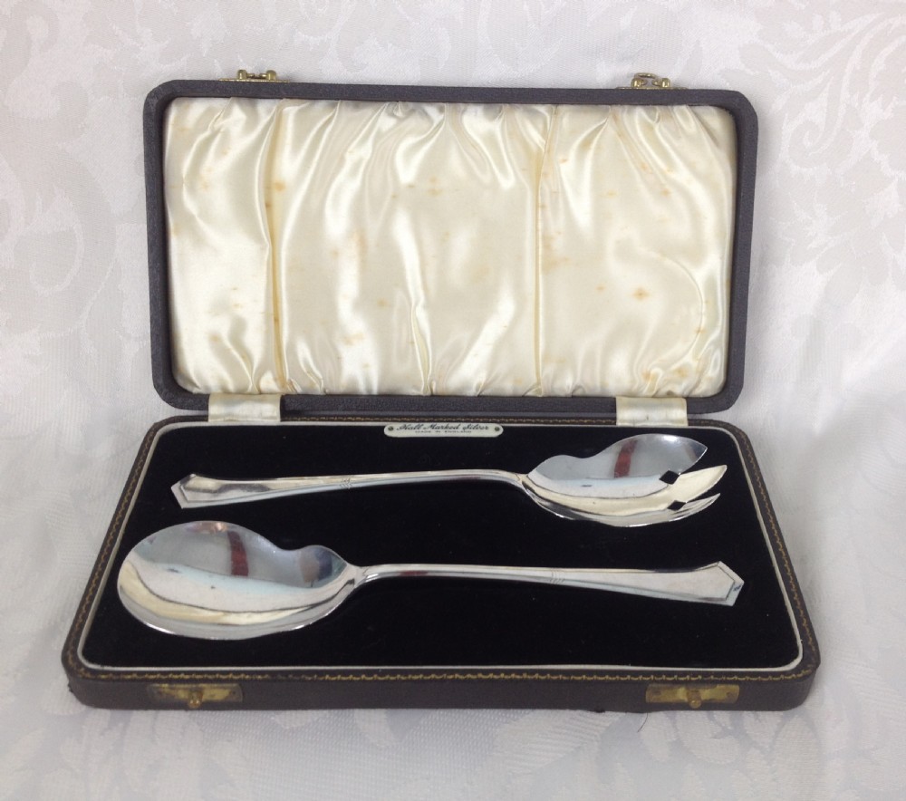 Art Deco Solid Silver Salad Servers Cased Set Sheffield 1939 (1 of 1) Art Deco Solid Silver Salad Servers Cased Set Sheffield 1939 (1 of 1)