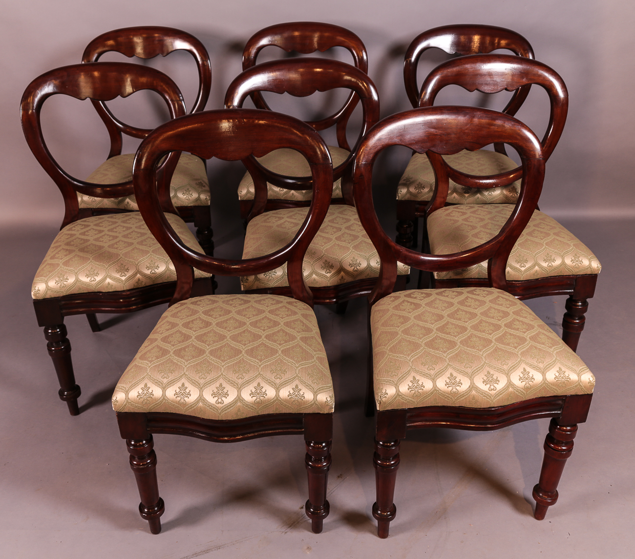 Set of 8 Victorian Mahogany Balloon Back Dining Chairs (1 of 7) Set of 8 Victorian Mahogany Balloon Back Dining Chairs (1 of 7)