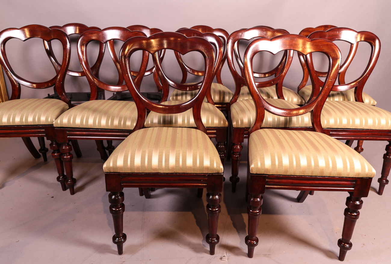 Set of 10 Victorian Mahogany Balloon Back Dining Chairs (1 of 10) Set of 10 Victorian Mahogany Balloon Back Dining Chairs (1 of 10)