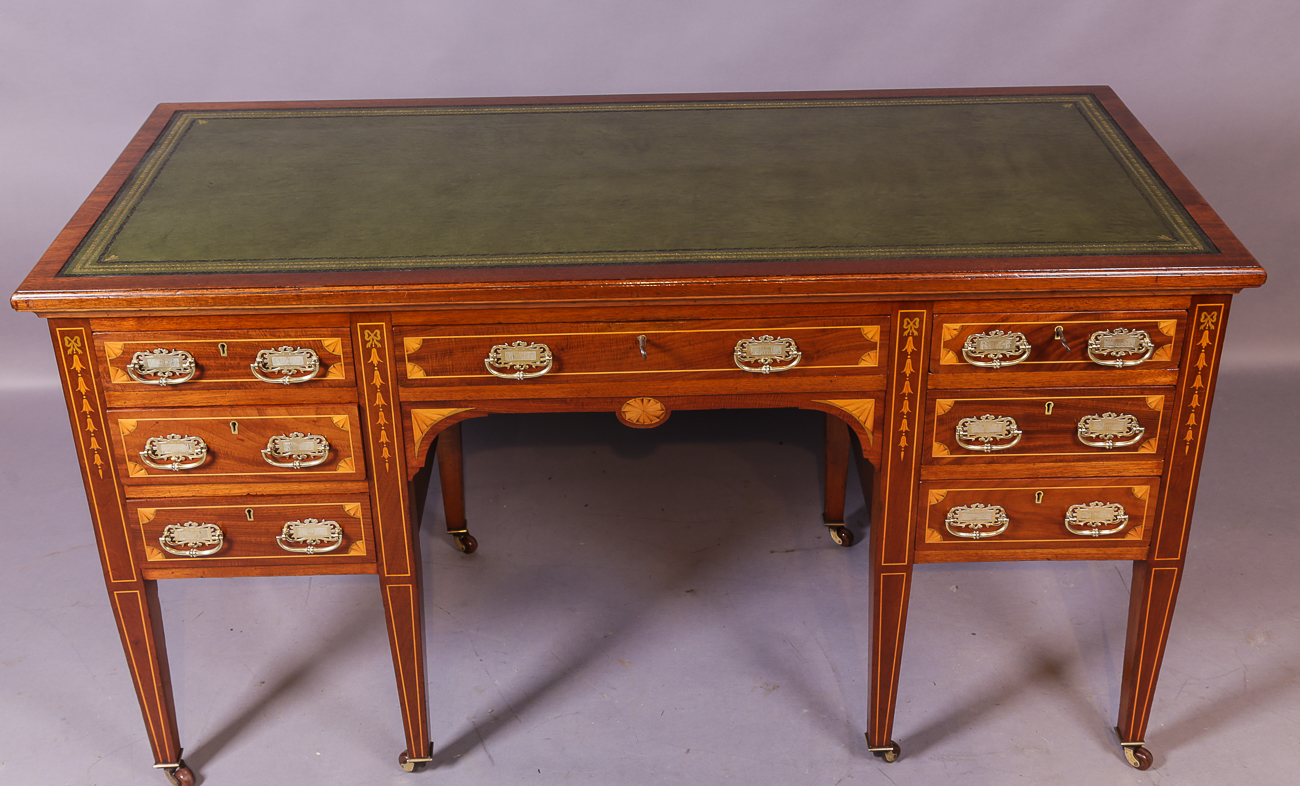 Attractive Late Victorian Inlaid Writing Desk (1 of 1) Attractive Late Victorian Inlaid Writing Desk (1 of 1)