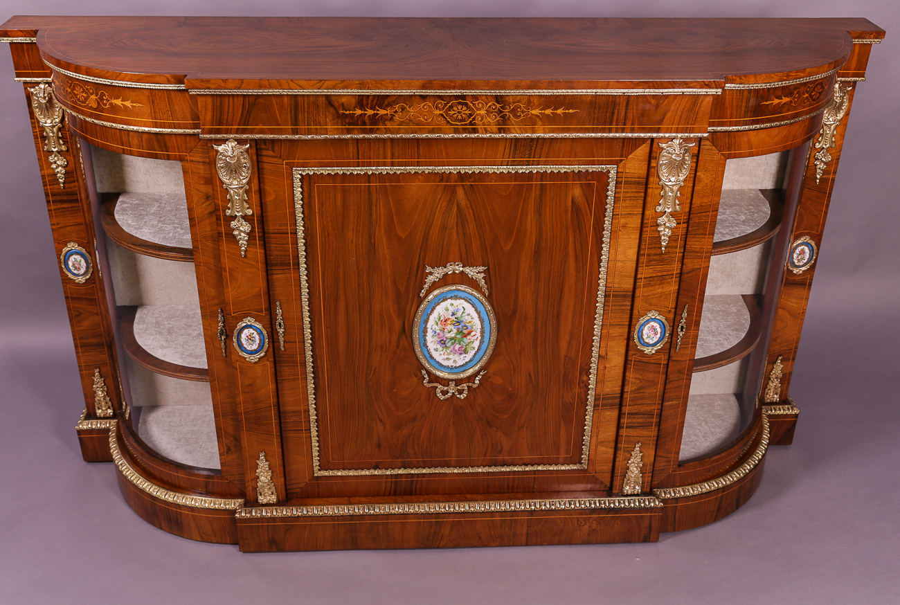 Superb Victorian Walnut Credenza with Porcelain Plaques (1 of 1) Superb Victorian Walnut Credenza with Porcelain Plaques (1 of 1)