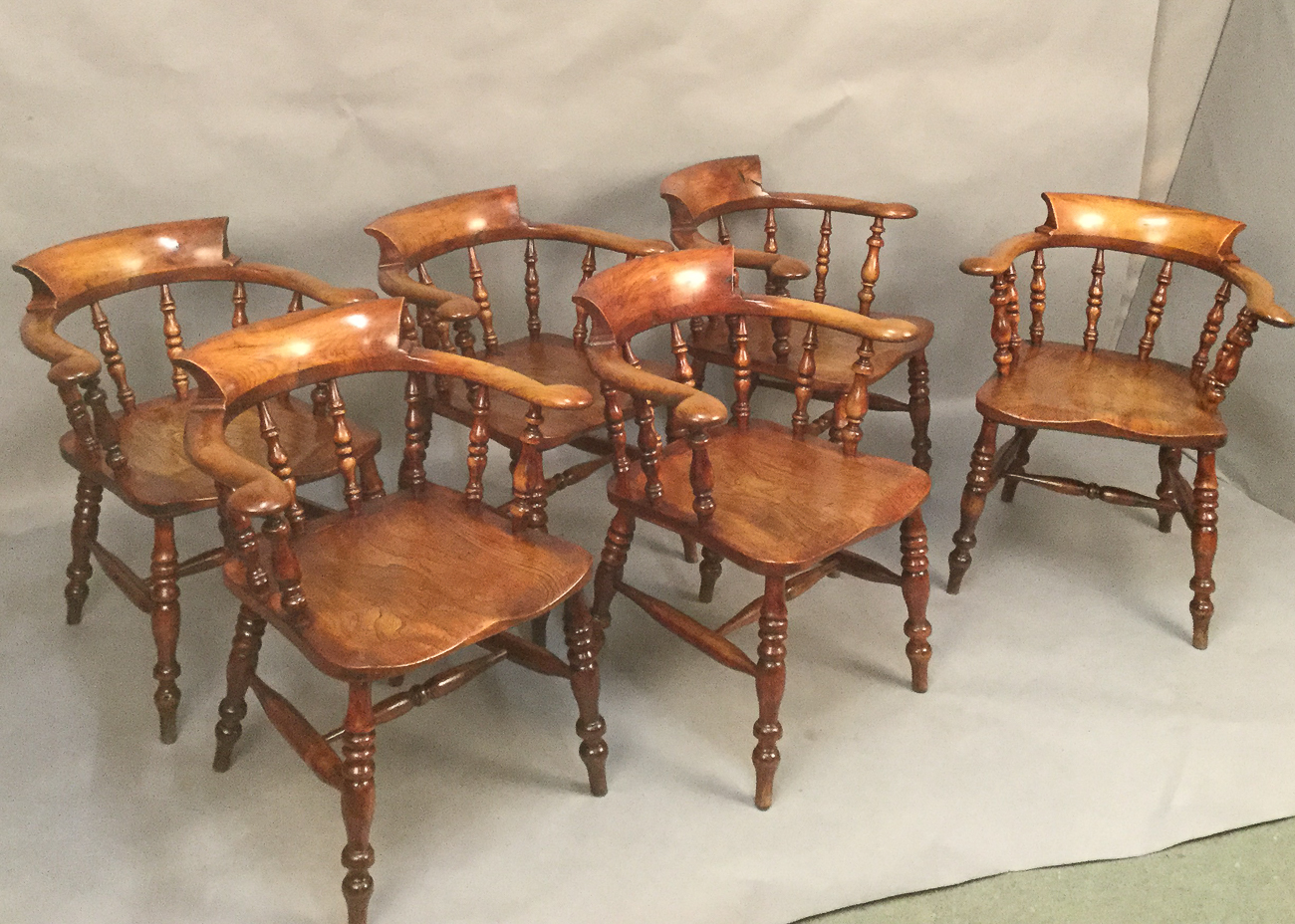 Rare Matching Set of 6 Captains Armchairs c.1870 (1 of 1) Rare Matching Set of 6 Captains Armchairs c.1870 (1 of 1)