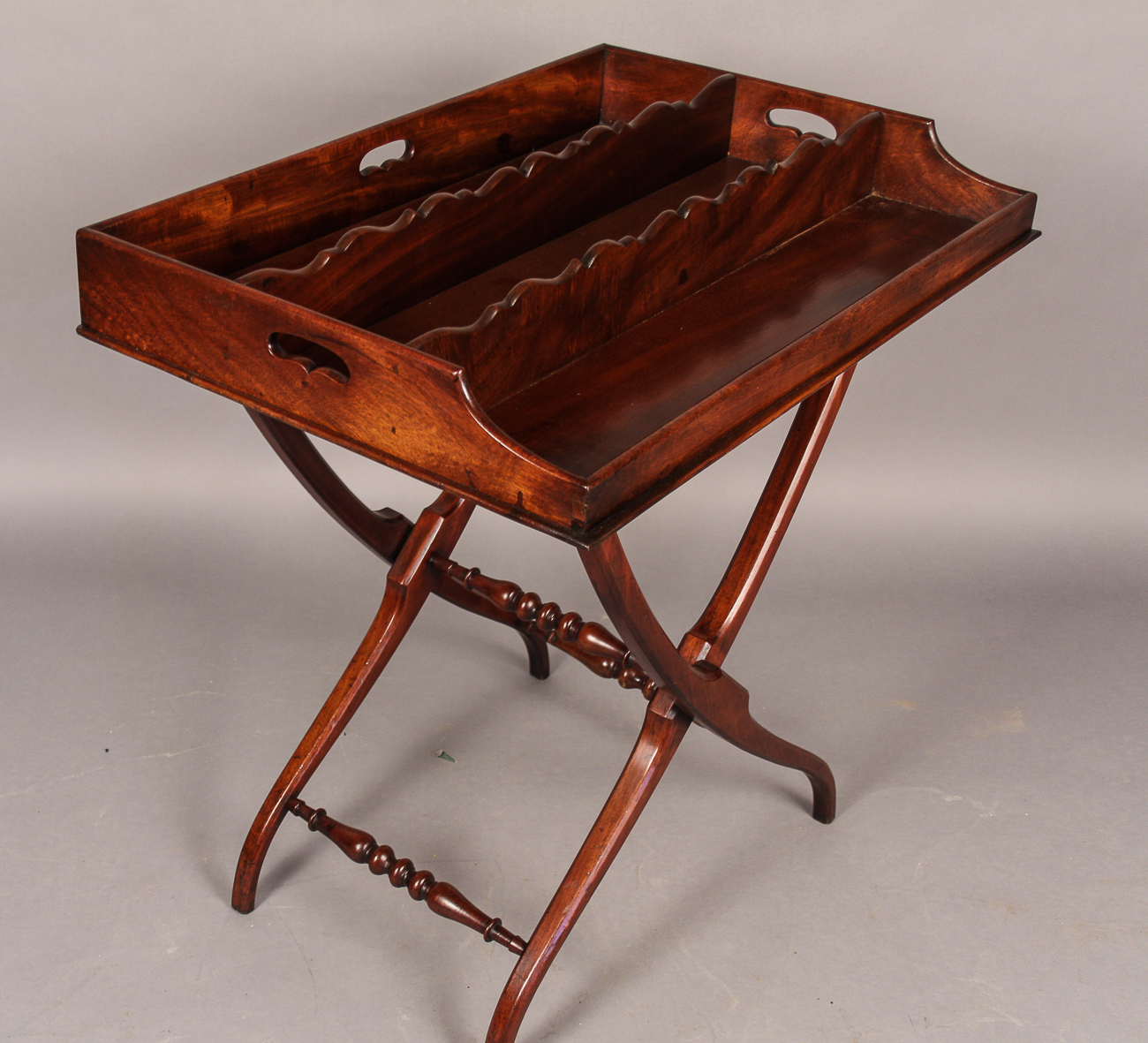 Butlers Tray & Stand Mahogany c.1850 (1 of 1) Butlers Tray & Stand Mahogany c.1850 (1 of 1)