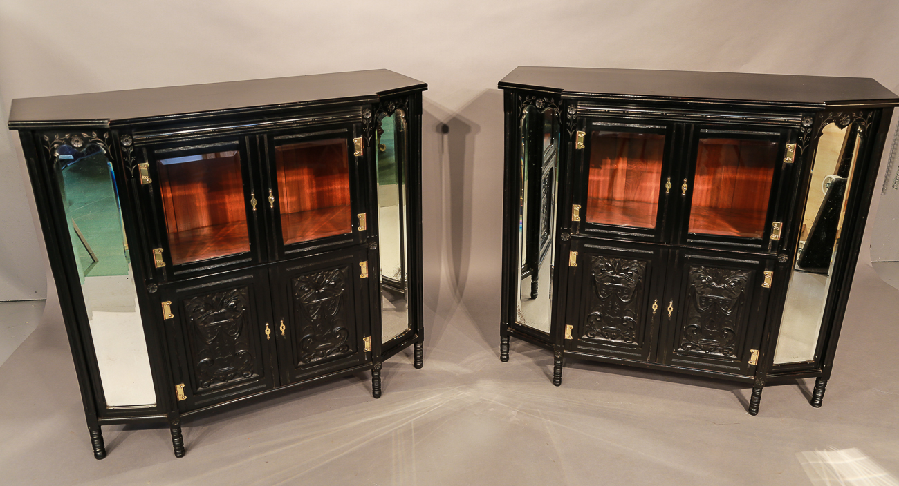 Rare Pair of Aesthetic Movement Cabinets c.1880 (1 of 1) Rare Pair of Aesthetic Movement Cabinets c.1880 (1 of 1)