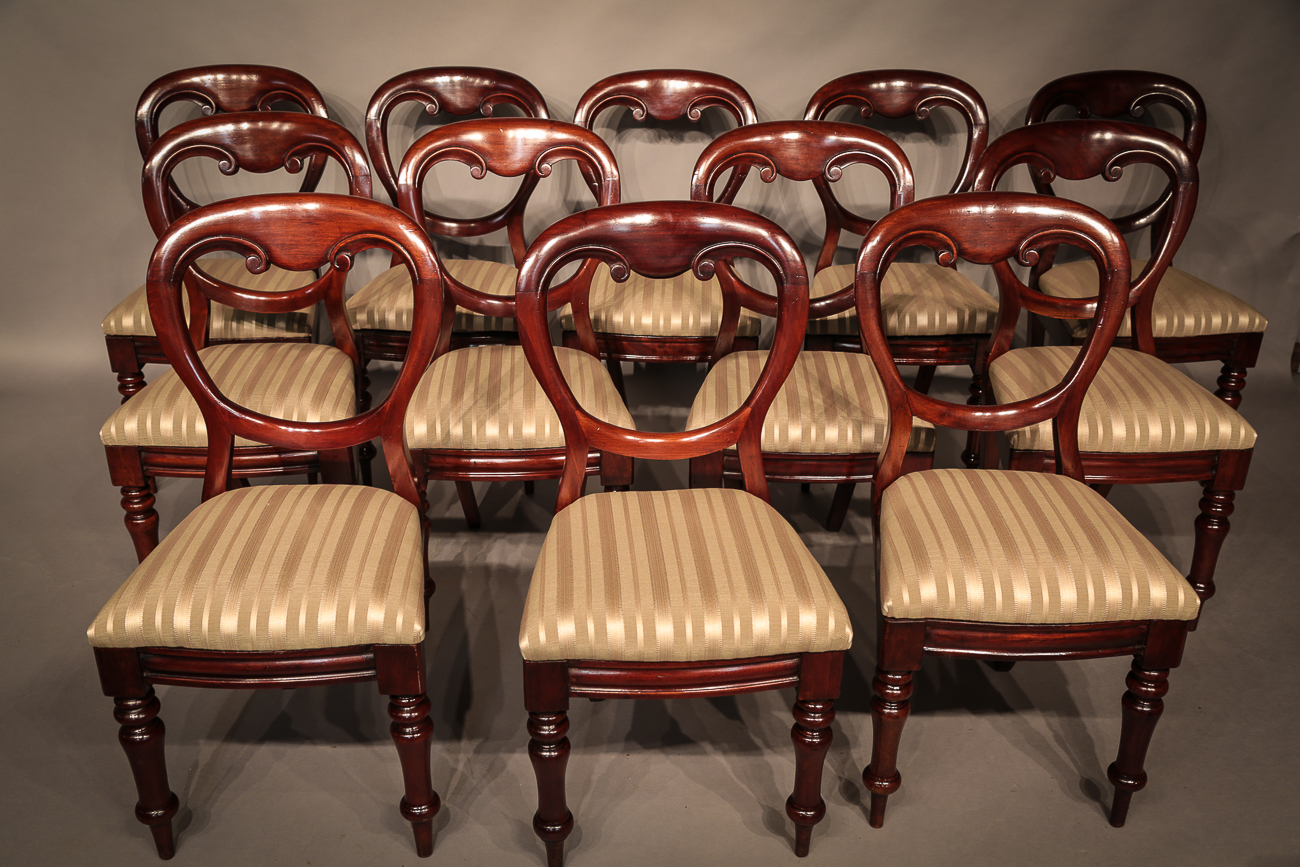 Set of 12 Victorian Mahogany Balloon Back Dining Chairs (1 of 1) Set of 12 Victorian Mahogany Balloon Back Dining Chairs (1 of 1)