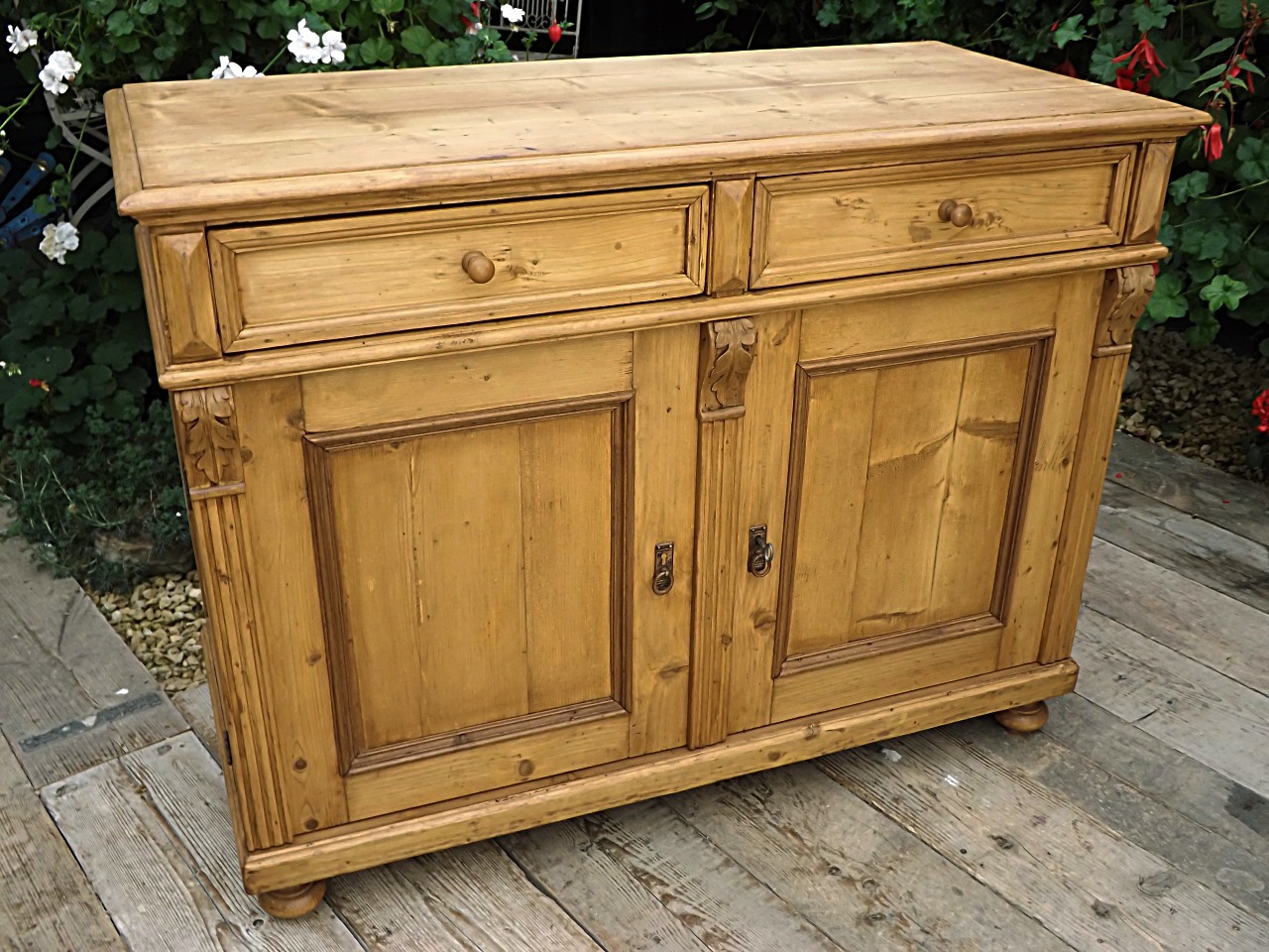 Quality! Large Old Antique Pine Sideboard / Cupboard / Dresser Base. We Deliver! (1 of 1) Quality! Large Old Antique Pine Sideboard / Cupboard / Dresser Base. We Deliver! (1 of 1)