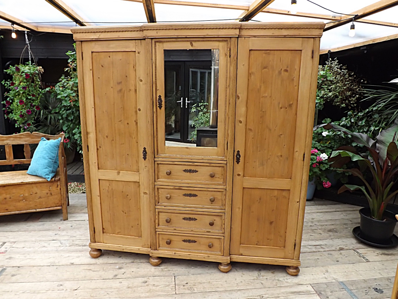 Wow! Old Antique Pine Triple Sectional Wardrobe. We Deliver / Assemble! (1 of 1) Wow! Old Antique Pine Triple Sectional Wardrobe. We Deliver / Assemble! (1 of 1)