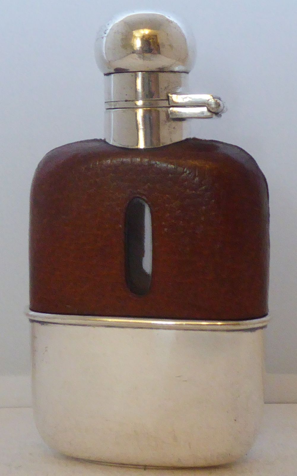 1930s Silver Plate Plated Leather Bound Glass Hip Flask James Dixon & Sons (1 of 1) 1930s Silver Plate Plated Leather Bound Glass Hip Flask James Dixon & Sons (1 of 1)