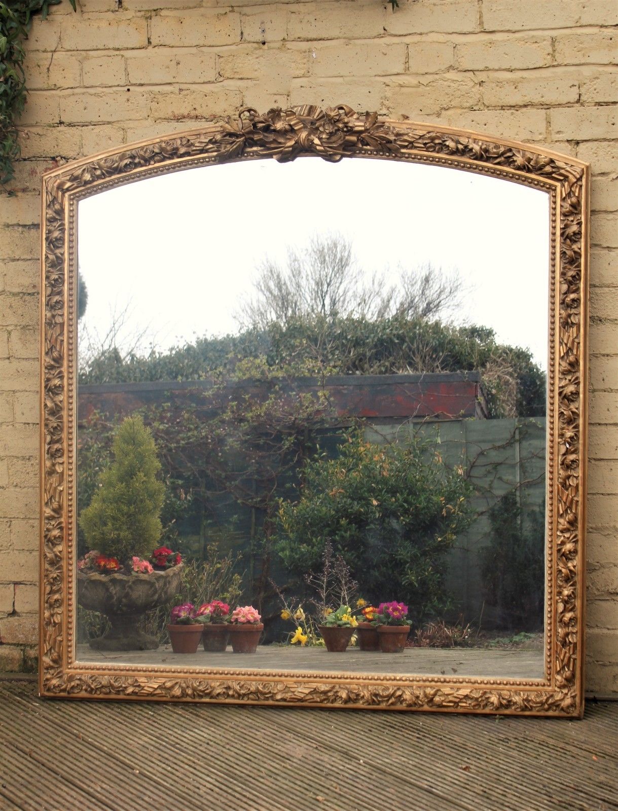 Large 19th Century Overmantle Mirror (1 of 1)