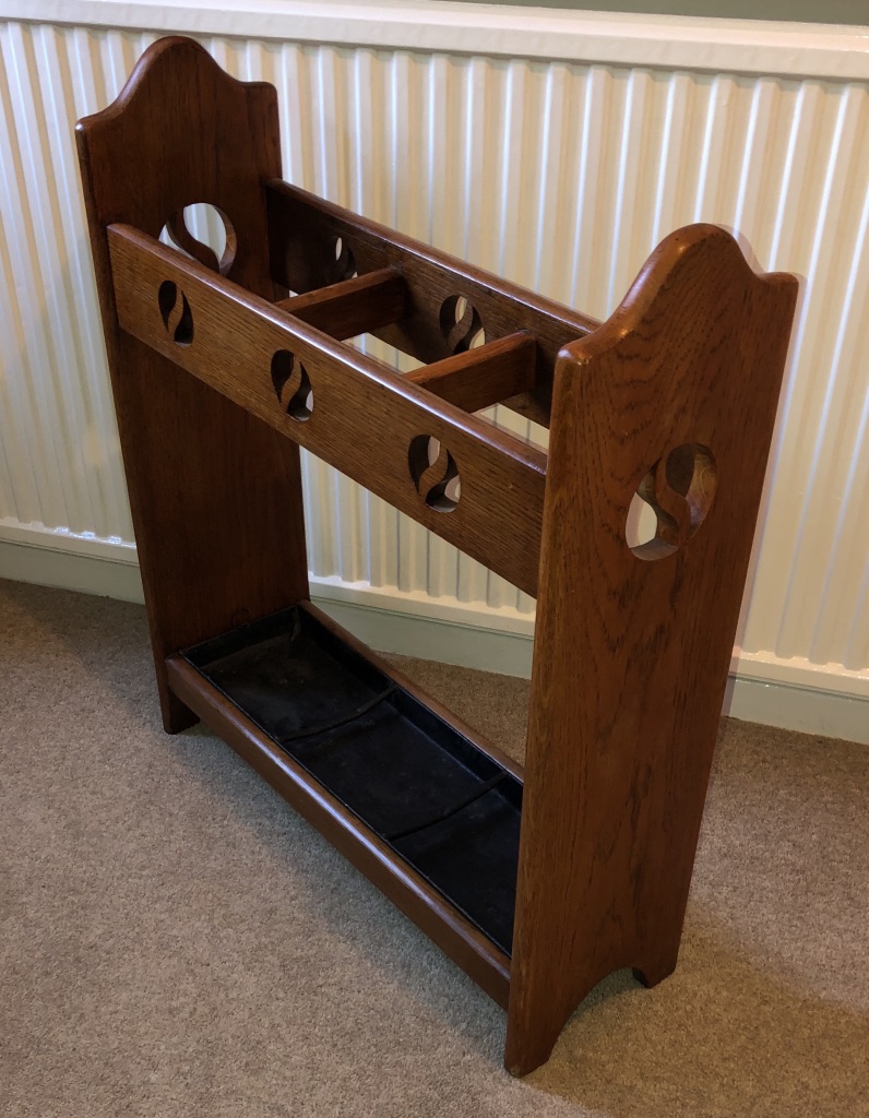 Arts & Crafts Oak Stick & Umbrella Stand (1 of 2)