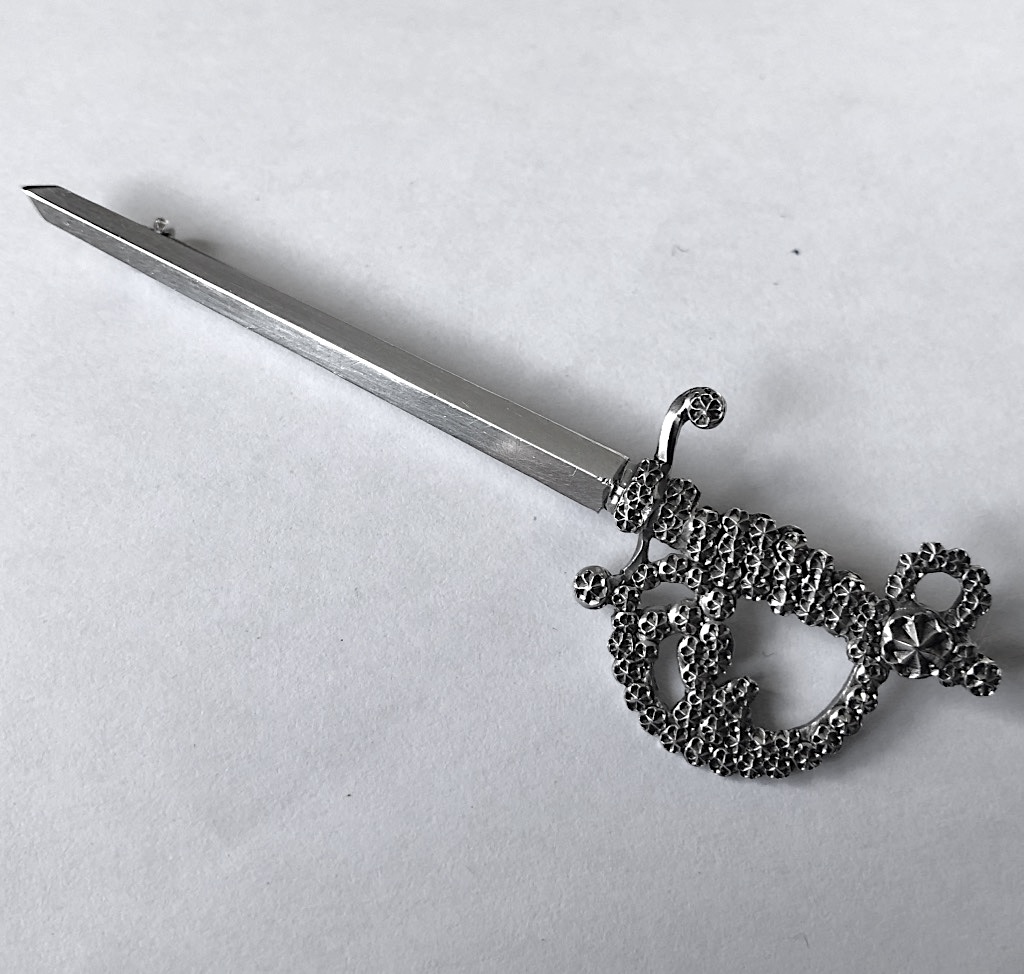 Charles Horner Silver Sword Brooch - Chester 1899 (1 of 2)