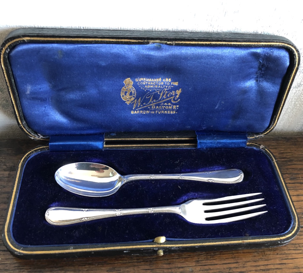 Boxed Silver Christening Fork & Spoon c.1905 (1 of 5) Boxed Silver Christening Fork & Spoon c.1905 (1 of 5)