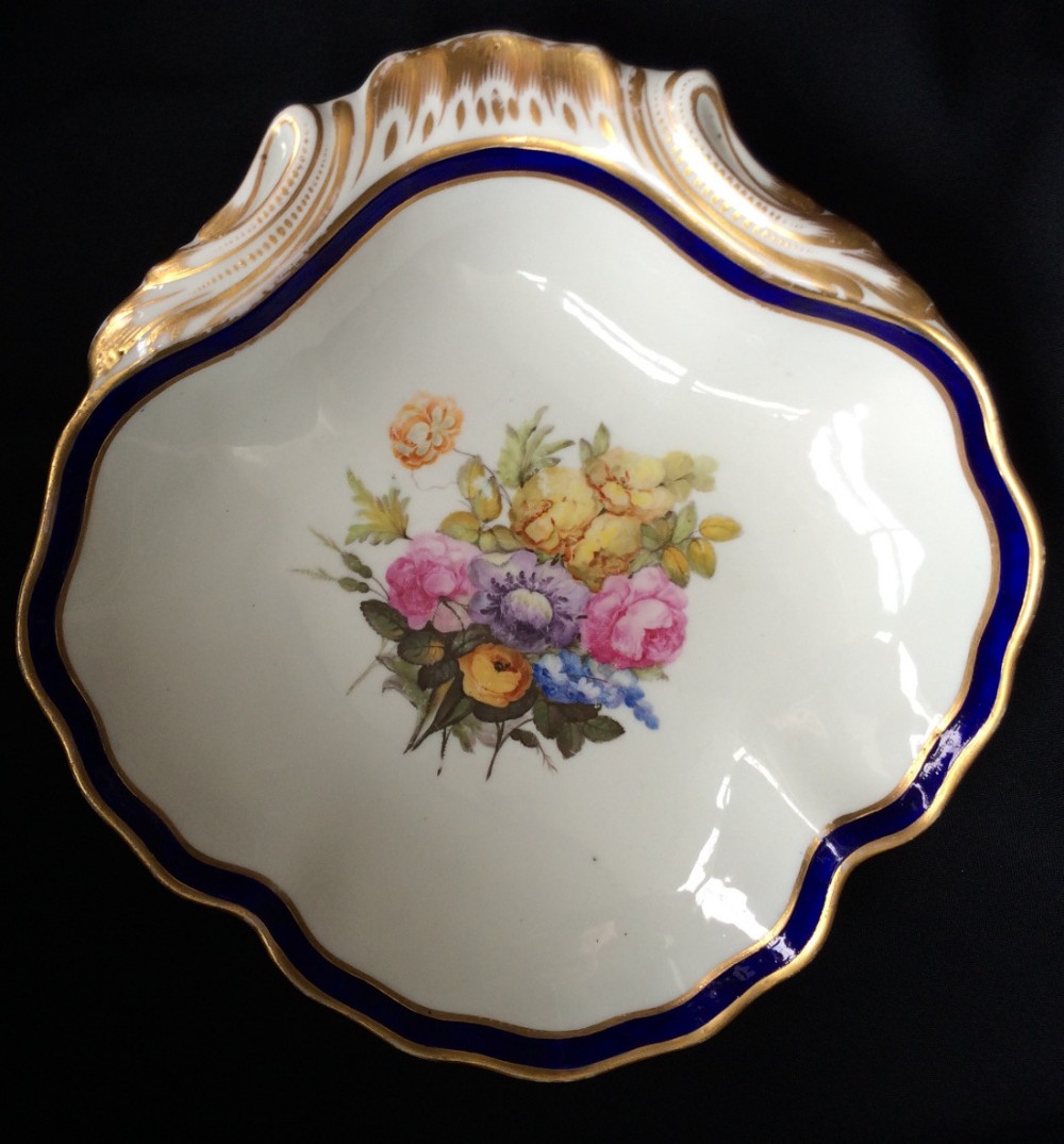 William Billingsley Derby Shell Dessert Dish c.1790 (1 of 4)