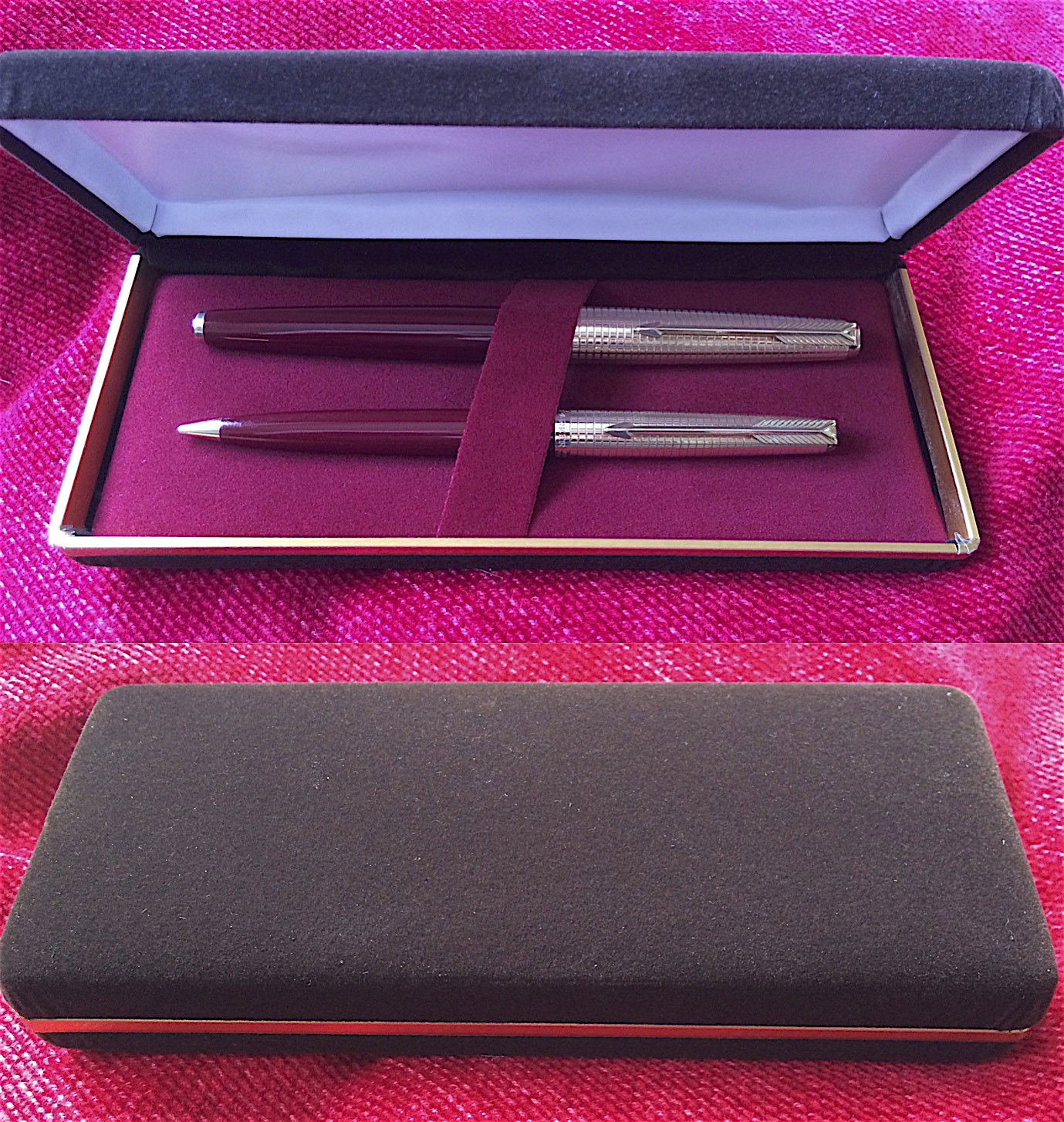 Burgundy Parker 65 Fountain Pen & Pencil C.1970 (1 of 4) Burgundy Parker 65 Fountain Pen & Pencil C.1970 (1 of 4)