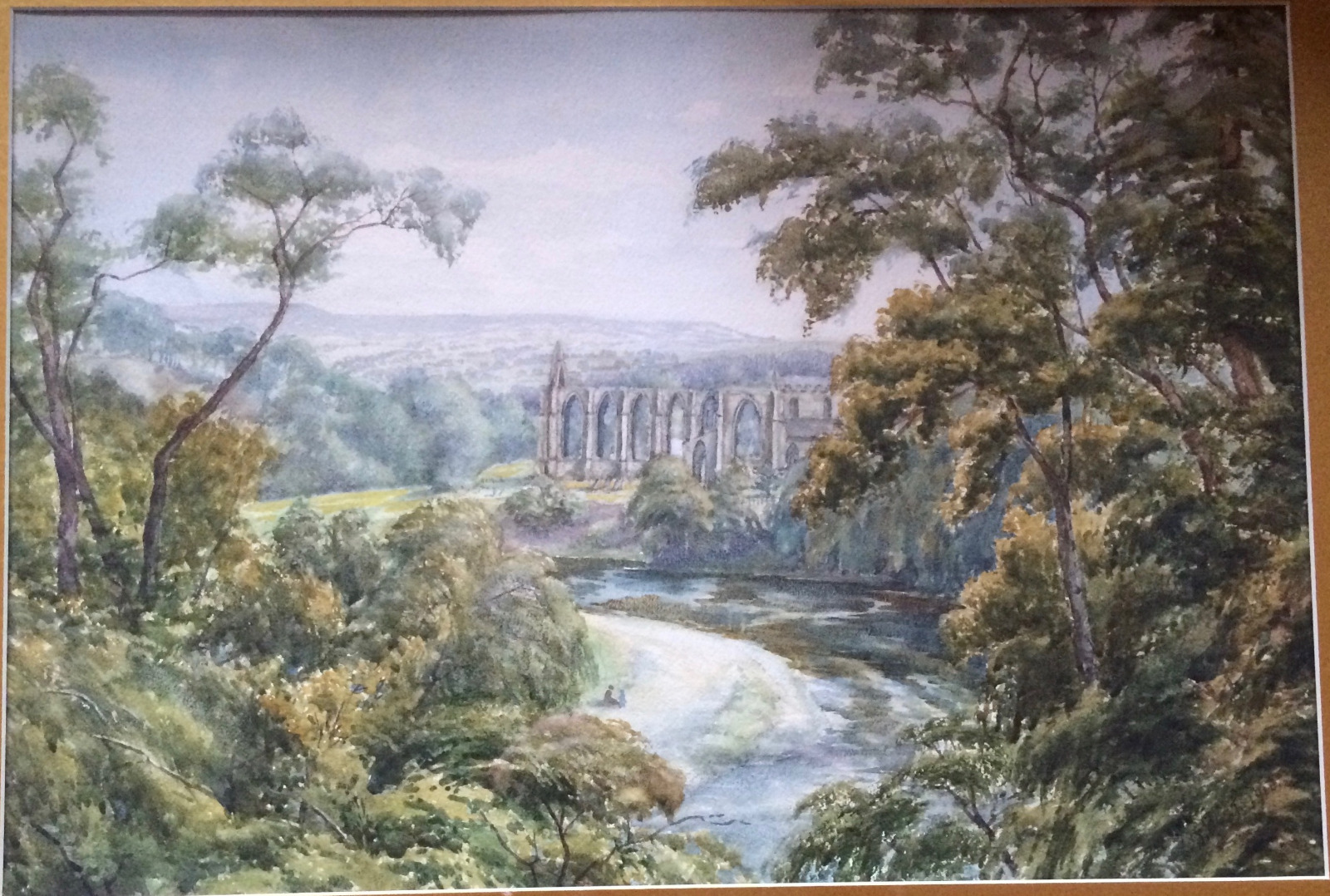 Bolton Abbey, Watercolour, Joseph West (1 of 5)