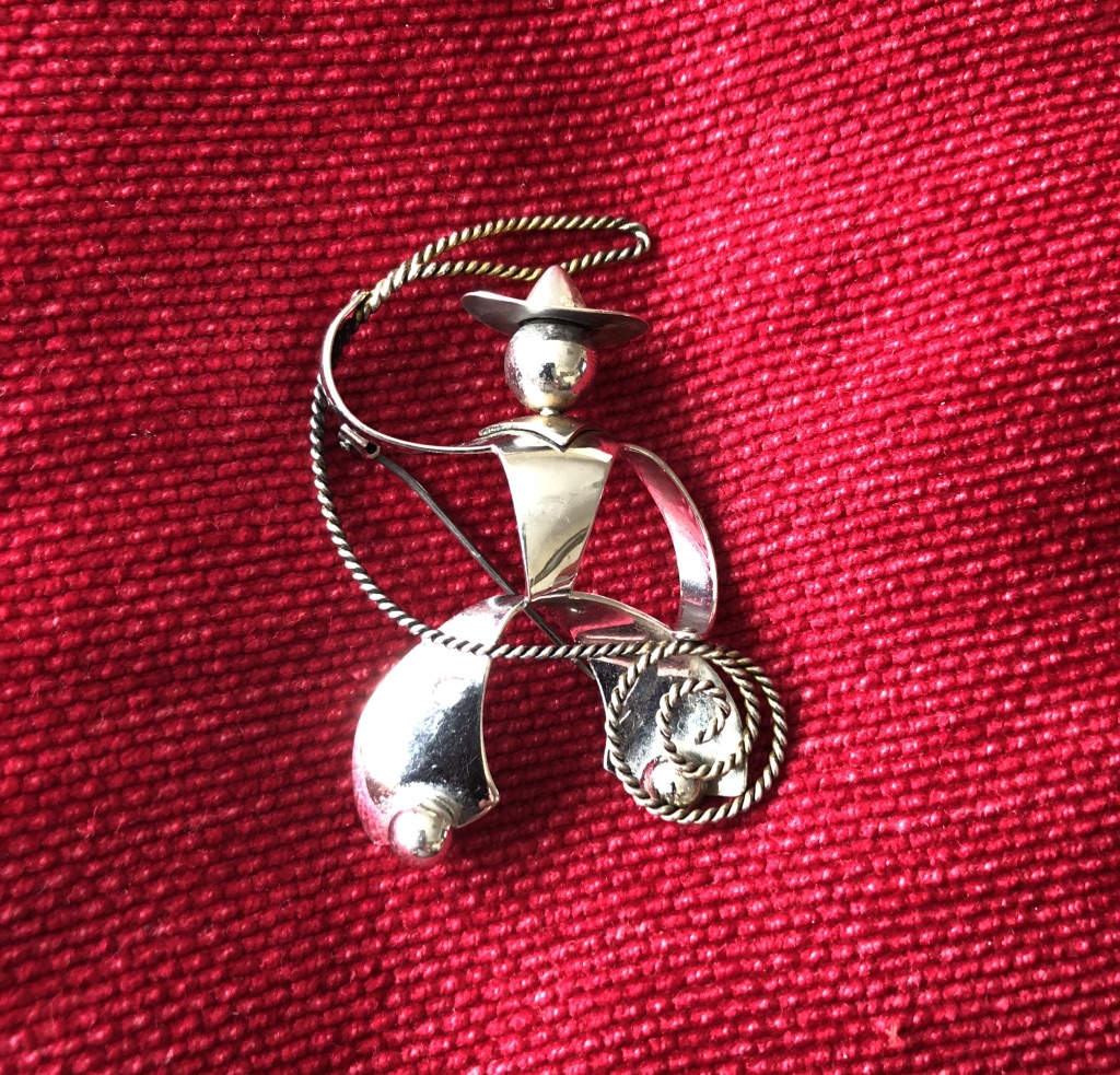 Charles Horner Silver Cowboy Brooch, Chester 1948 (1 of 1) Charles Horner Silver Cowboy Brooch, Chester 1948 (1 of 1)