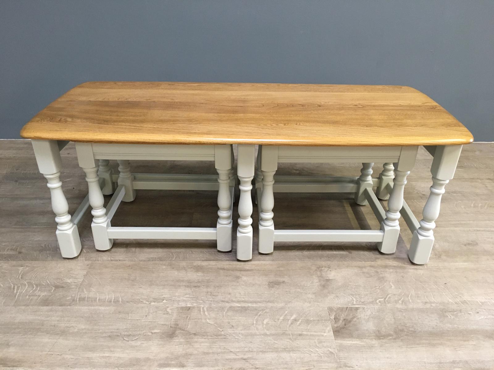 Elm Ercol Nest of Three Tables c.1790 (1 of 6) Elm Ercol Nest of Three Tables c.1790 (1 of 6)