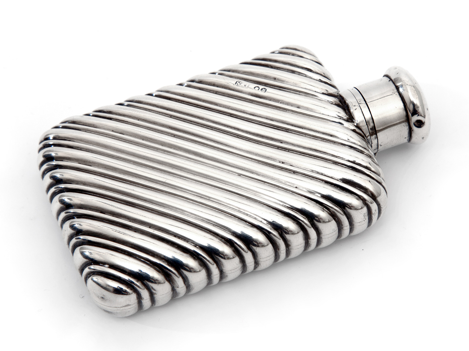 Victorian Silver Spiral Embossed Hip Flask (1 of 7) Victorian Silver Spiral Embossed Hip Flask (1 of 7)