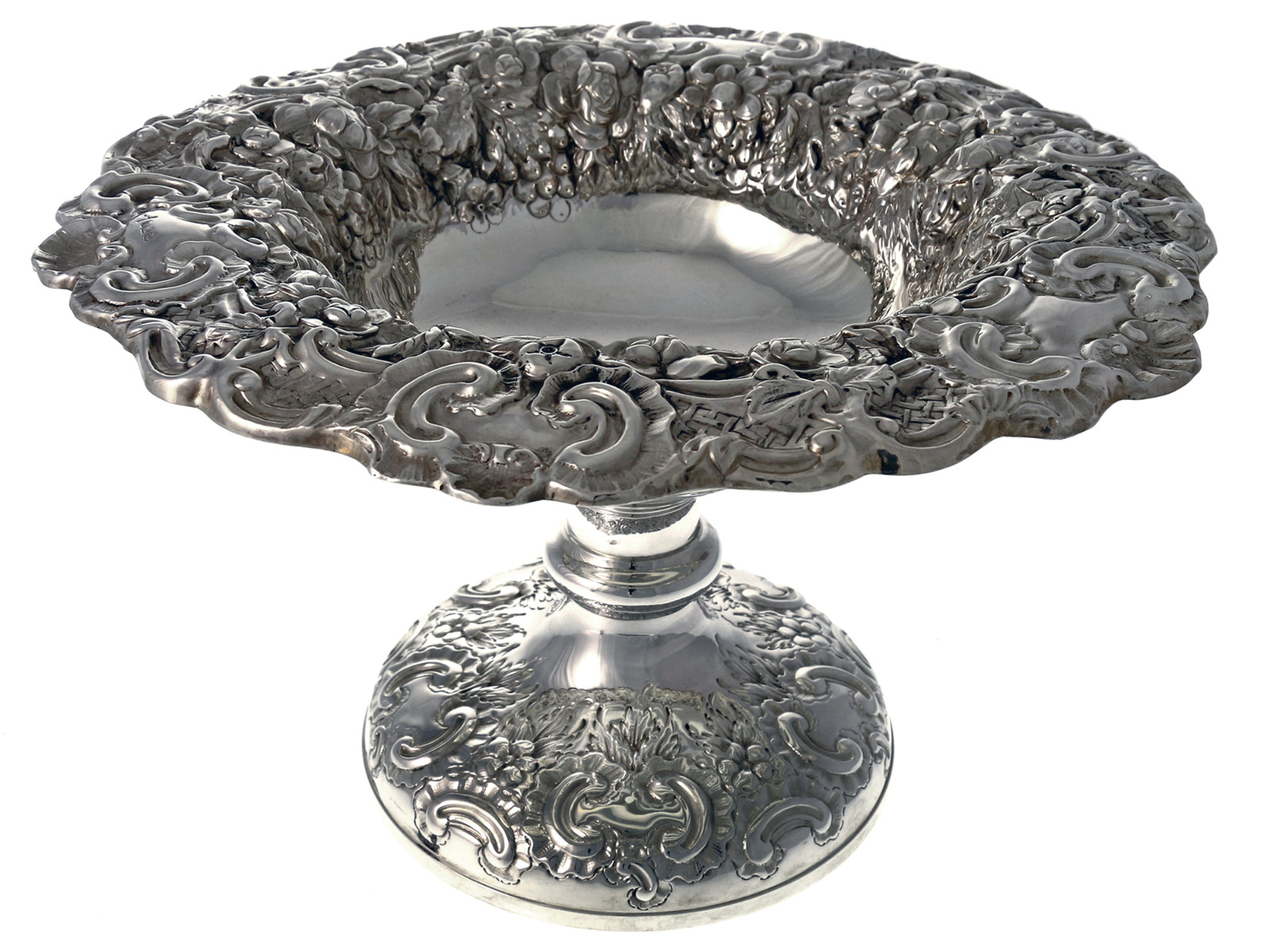Very Ornate Silver Hand Chased Centre Bowl (1 of 6) Very Ornate Silver Hand Chased Centre Bowl (1 of 6)