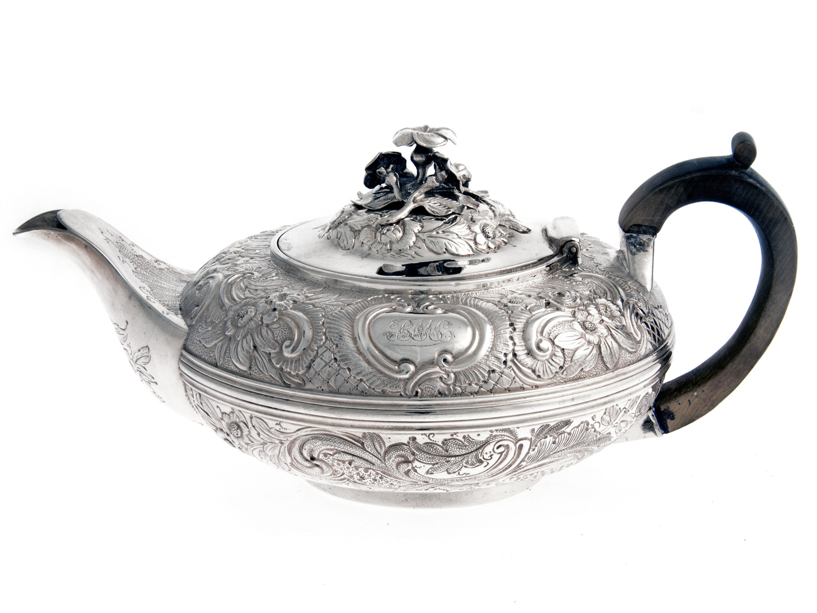 Silver George IV Compressed Circular Tea Pot (1 of 1) Silver George IV Compressed Circular Tea Pot (1 of 1)