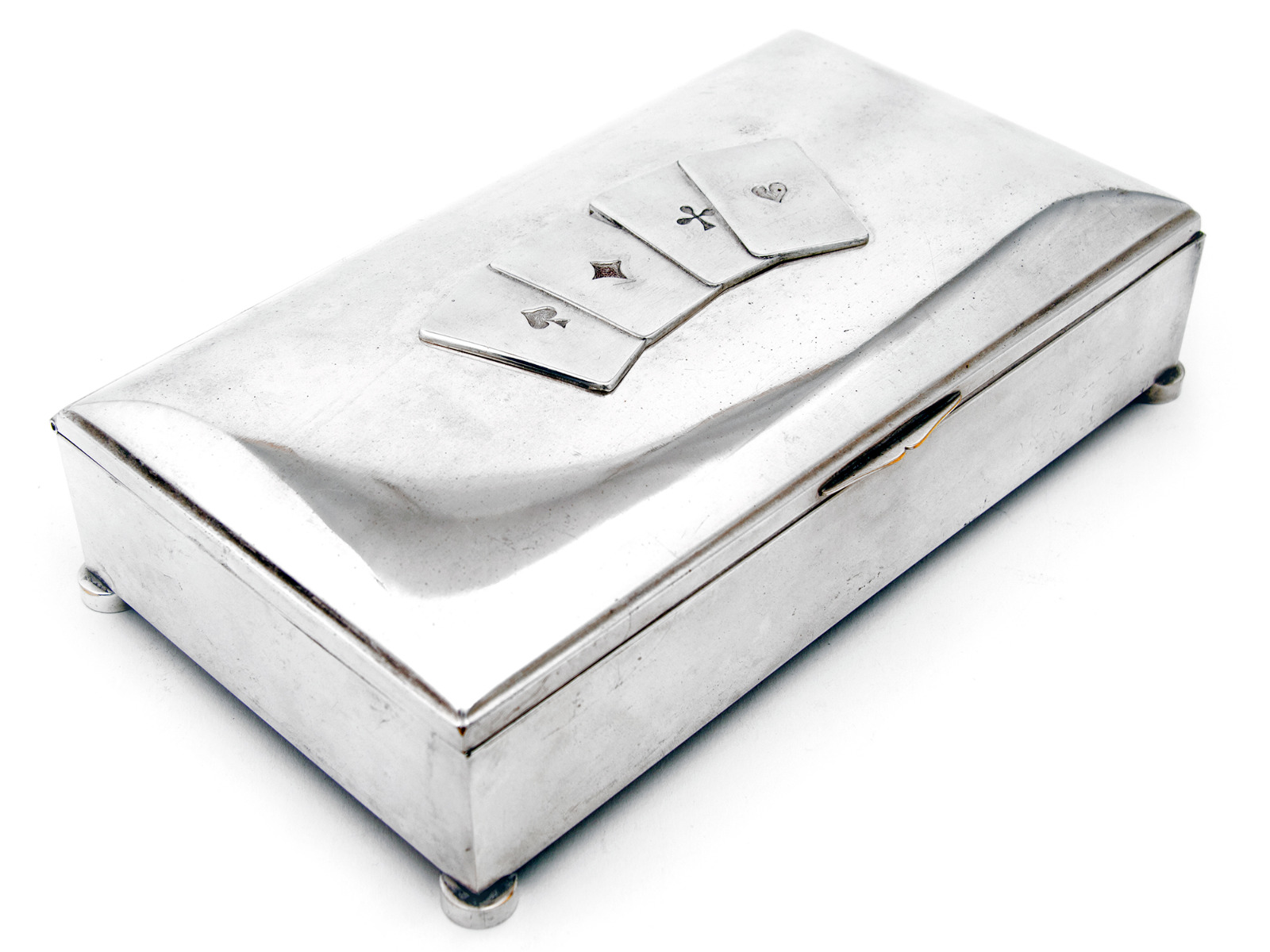 Silver Plated Playing Card & Cigar Box (1 of 1) Silver Plated Playing Card & Cigar Box (1 of 1)