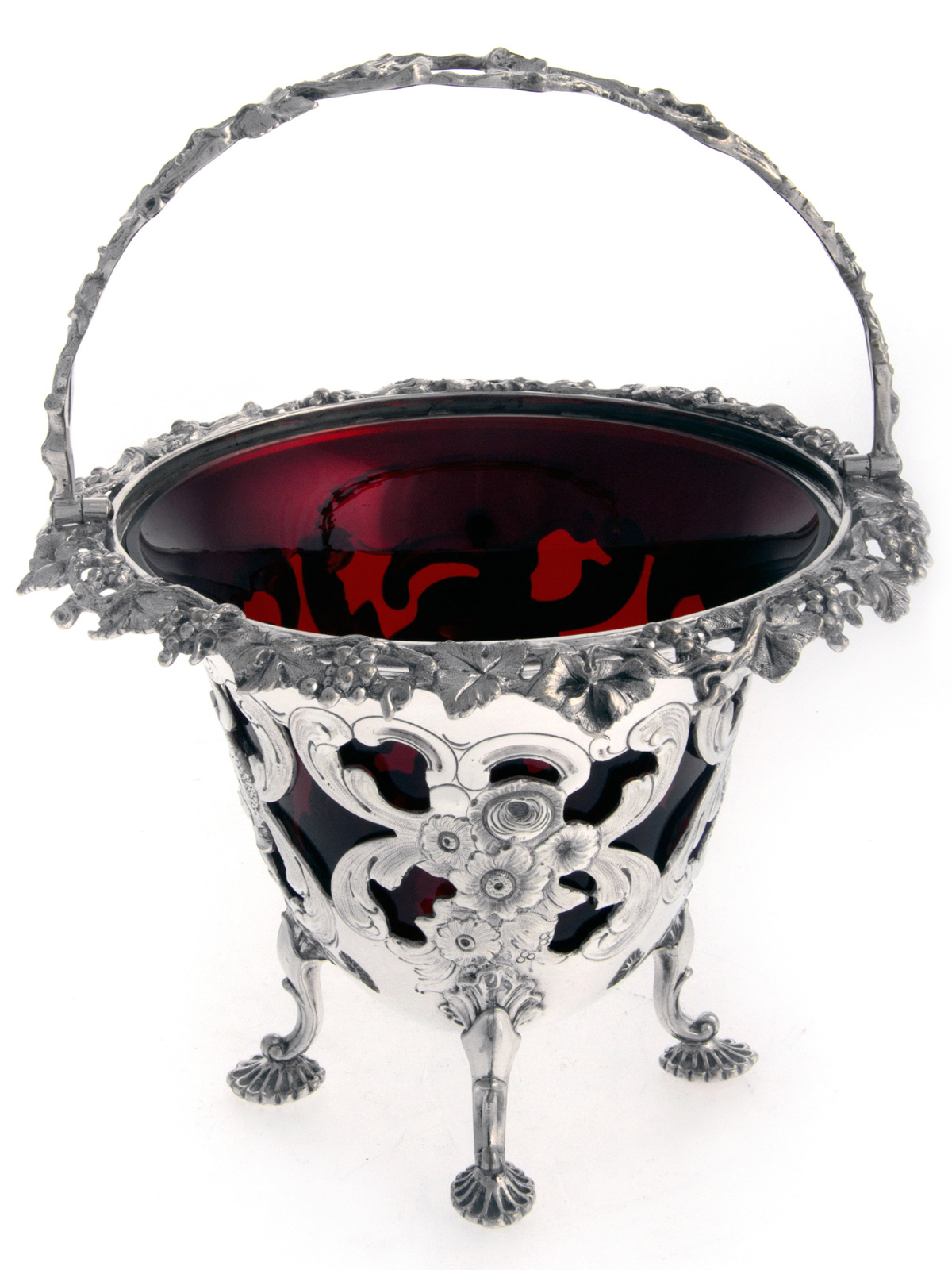 Silver Plated Elkington Sugar Basket with Ruby Red Glass Liner (1 of 1) Silver Plated Elkington Sugar Basket with Ruby Red Glass Liner (1 of 1)