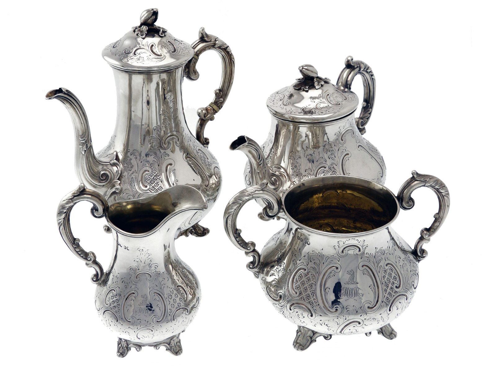 Victorian Baluster Form Four Piece Silver Tea & Coffee Service (1 of 7) Victorian Baluster Form Four Piece Silver Tea & Coffee Service (1 of 7)