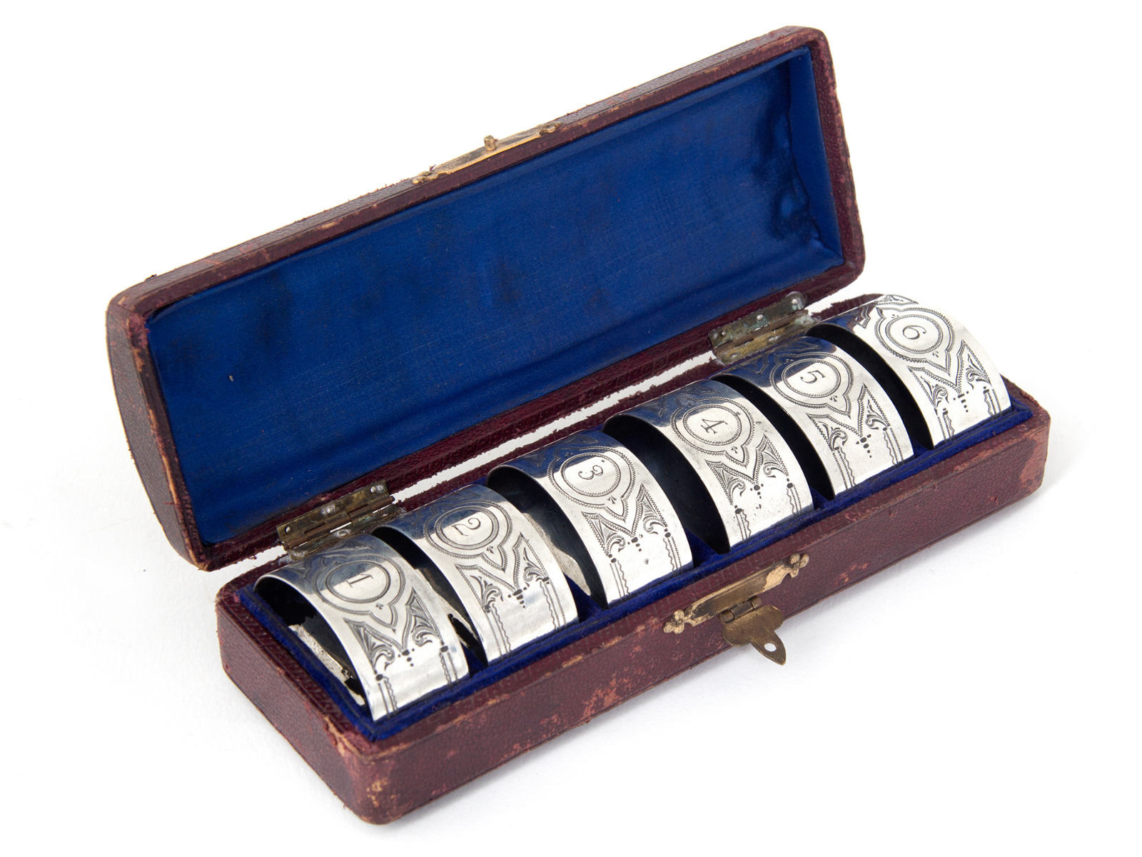 Boxed Set of Six Numbered Silver Napkin Rings (1 of 1) Boxed Set of Six Numbered Silver Napkin Rings (1 of 1)