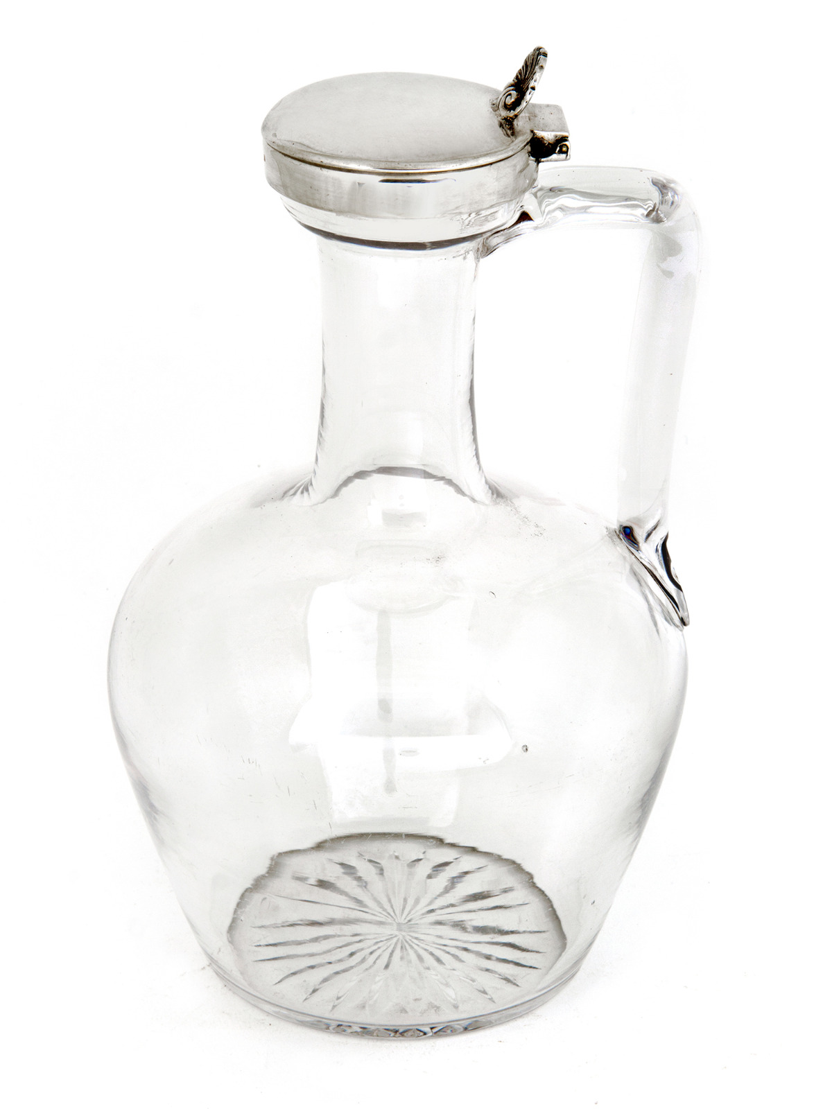 Plain Clear Glass Victorian Silver Mounted Claret Jug (1 of 1) Plain Clear Glass Victorian Silver Mounted Claret Jug (1 of 1)