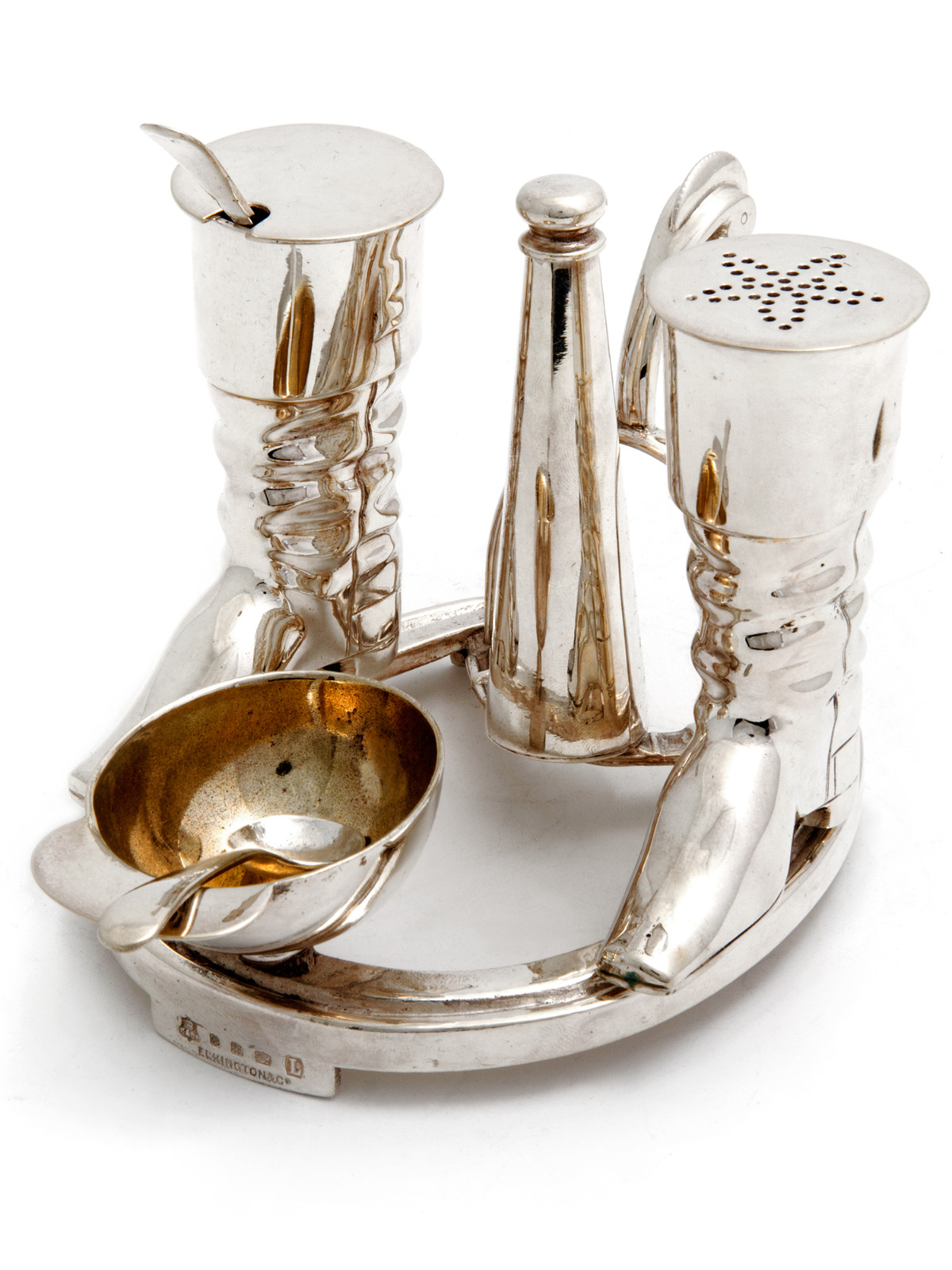 Silver Plated Elkington & Co Equestrian Antique Cruet Set (1 of 1) Silver Plated Elkington & Co Equestrian Antique Cruet Set (1 of 1)