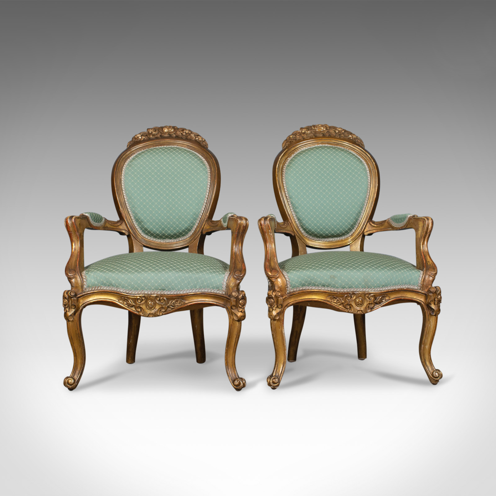 Pair of Antique, Louis XV Revival, Open Armchairs, French, Giltwood c.1900 (1 of 1) Pair of Antique, Louis XV Revival, Open Armchairs, French, Giltwood c.1900 (1 of 1)