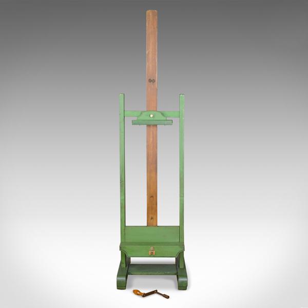 Antique Easel, Adjustable, Wooden, Green, Roberson & Co, London, Artist c.1880 (1 of 1)