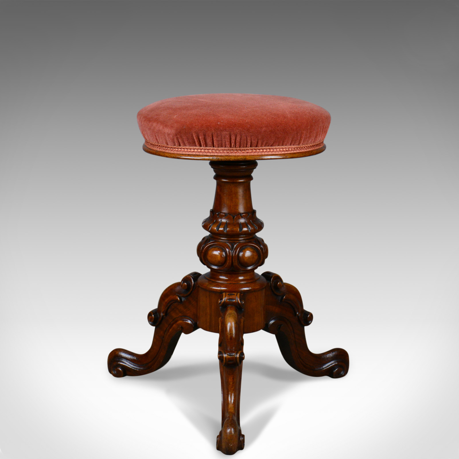 Antique, Piano Stool, Walnut, Adjustable, English, Victorian, Music c.1860 (1 of 1) Antique, Piano Stool, Walnut, Adjustable, English, Victorian, Music c.1860 (1 of 1)