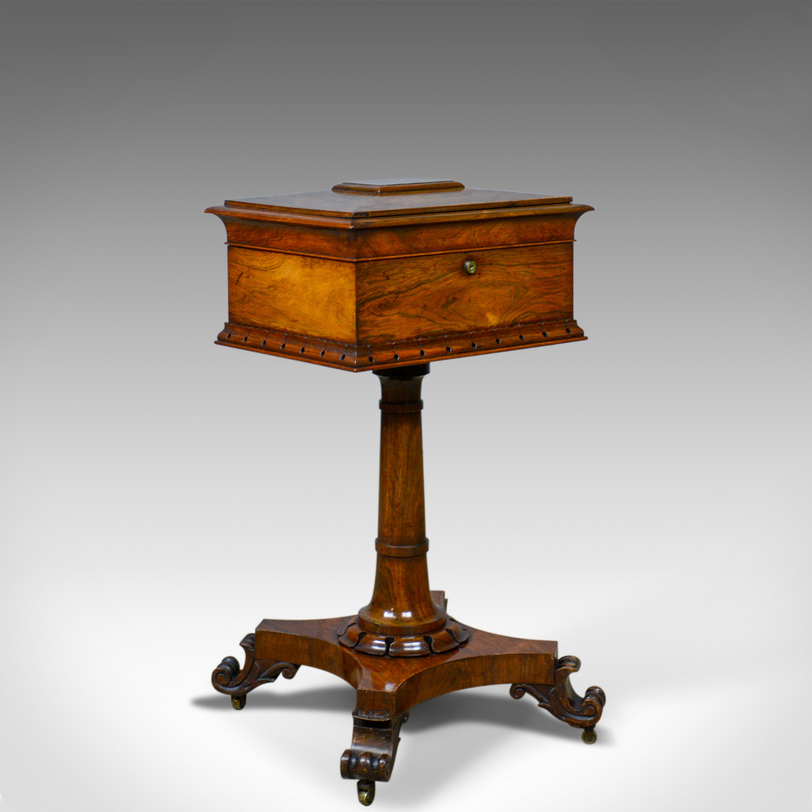 Antique Rosewood Teapoy / Work Box - English, William IV c.1835 (1 of 12)