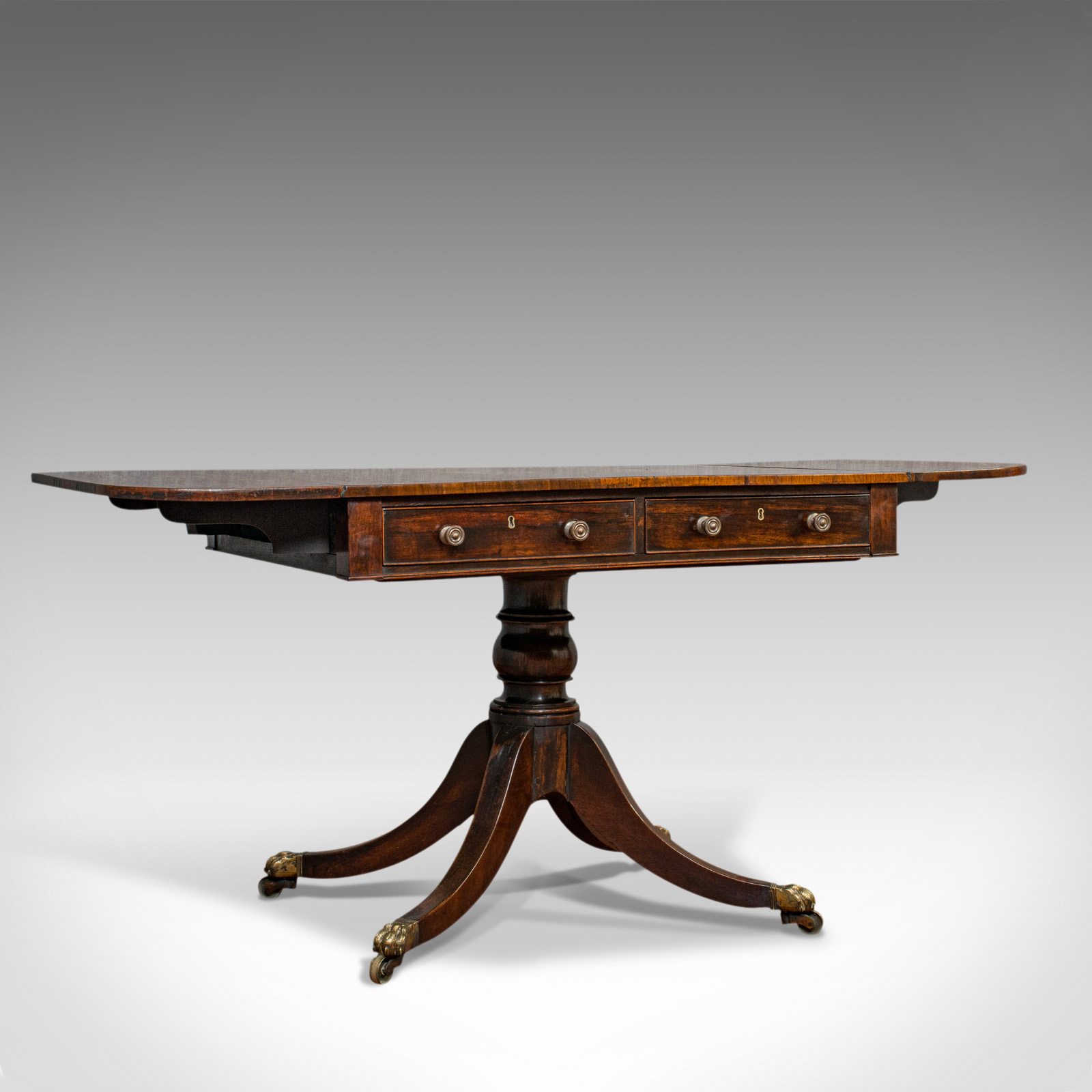 Antique Sofa Table, English, Rosewood, Drop Leaf, Side, Occasional, Regency (1 of 1) Antique Sofa Table, English, Rosewood, Drop Leaf, Side, Occasional, Regency (1 of 1)